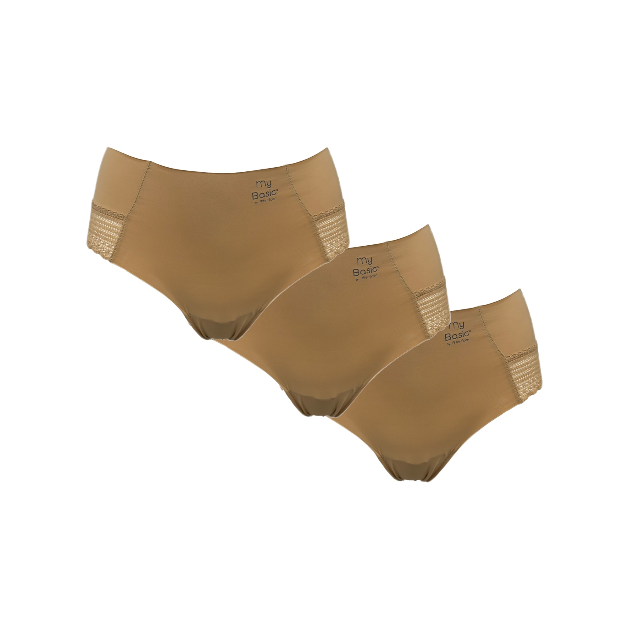 My Basic Hipster »Free cut hipster« 3er Pack,  feminin, elastisch, bequem, weich, eng, mit Logo, mit Spitze