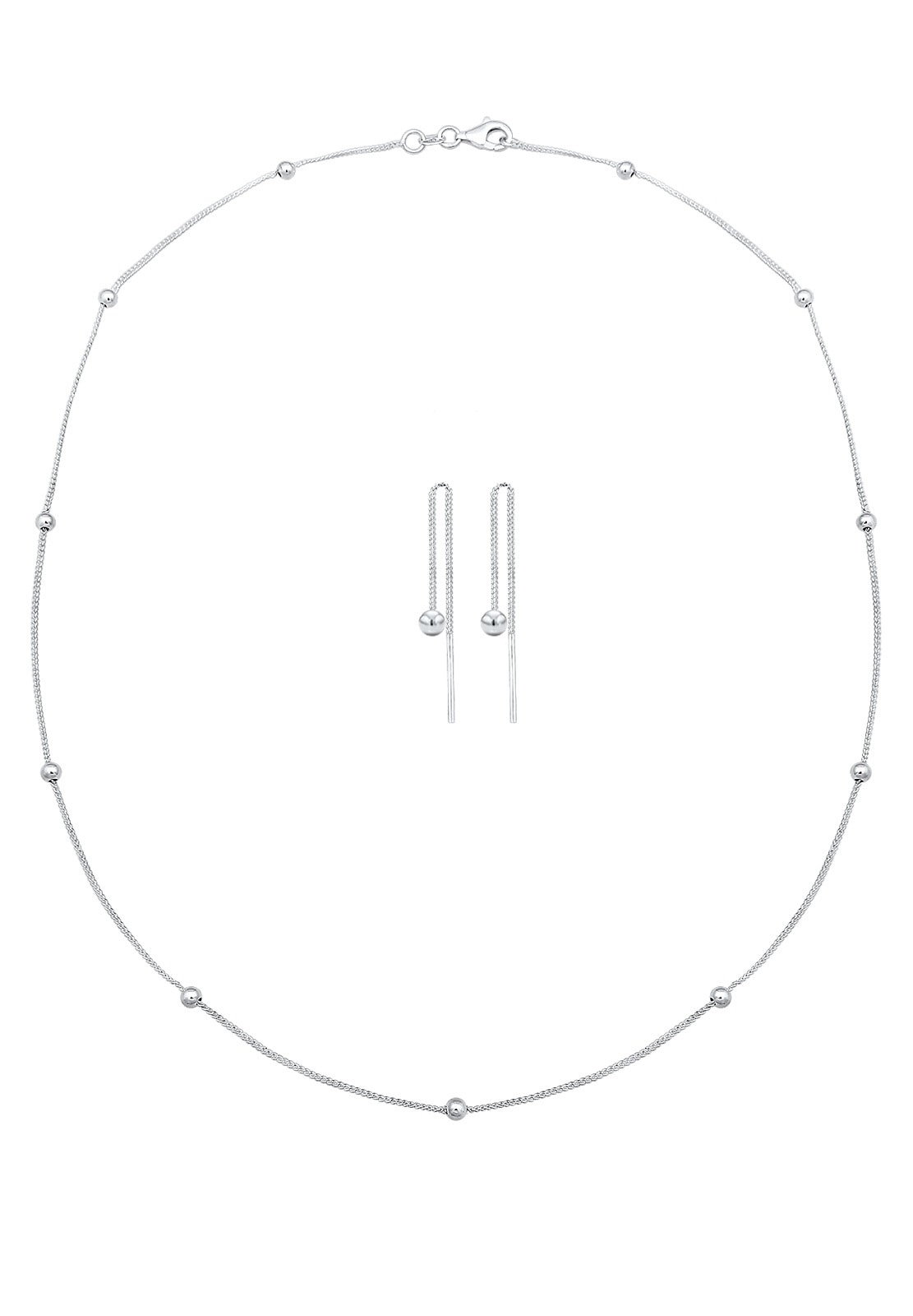 Elli Ohrring und Ketten Set »Schmuckset Kugel Minimal Ball 925 Sterling Silber«