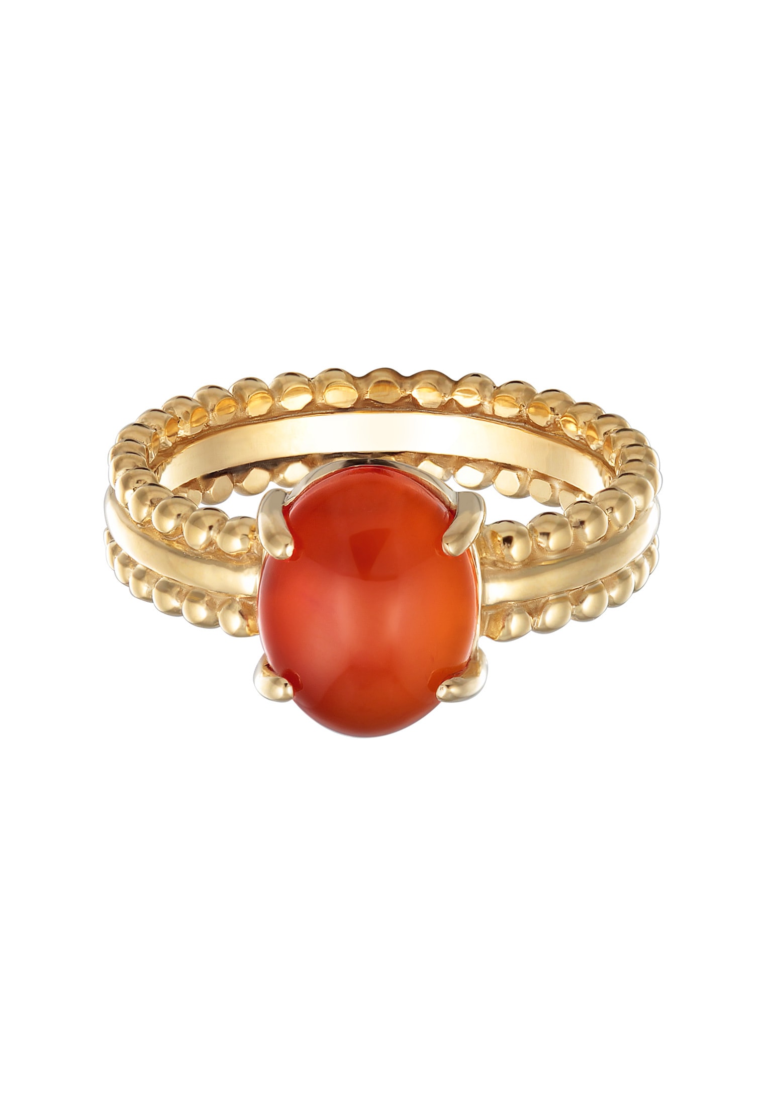 Elli Premium Silberring »Ring Karneol Edelstein 925 Silber vergoldet«