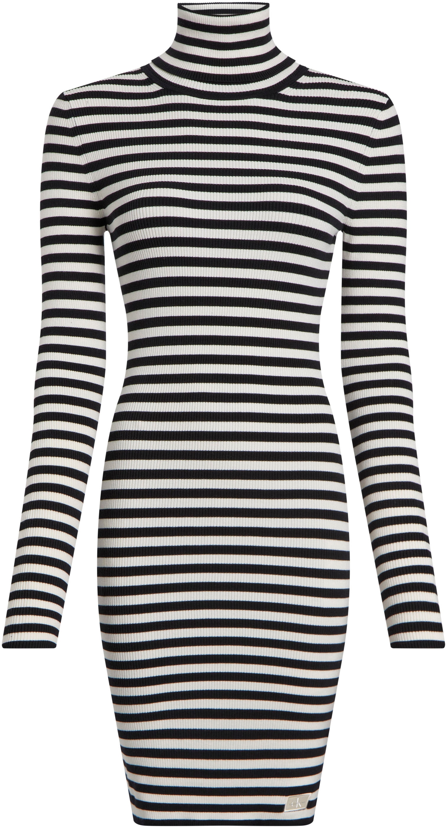 Calvin Klein Jeans Jerseykleid »WOVEN LABEL TIGHT SWEATER DRESS«, mit Rollkragen