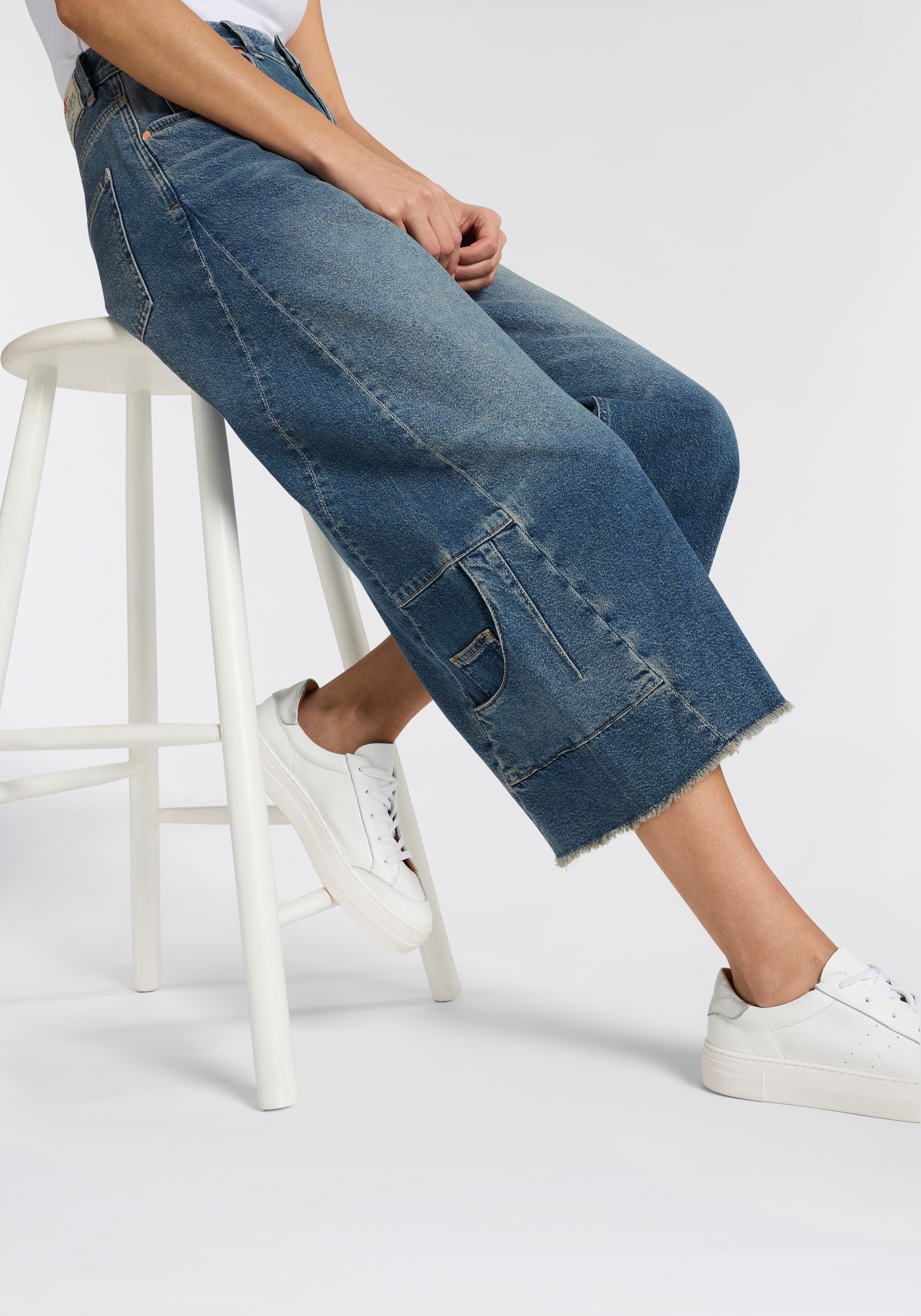 Herrlicher 7/8-Jeans »Edwina Denim« mit seitlich eingesetzten Details