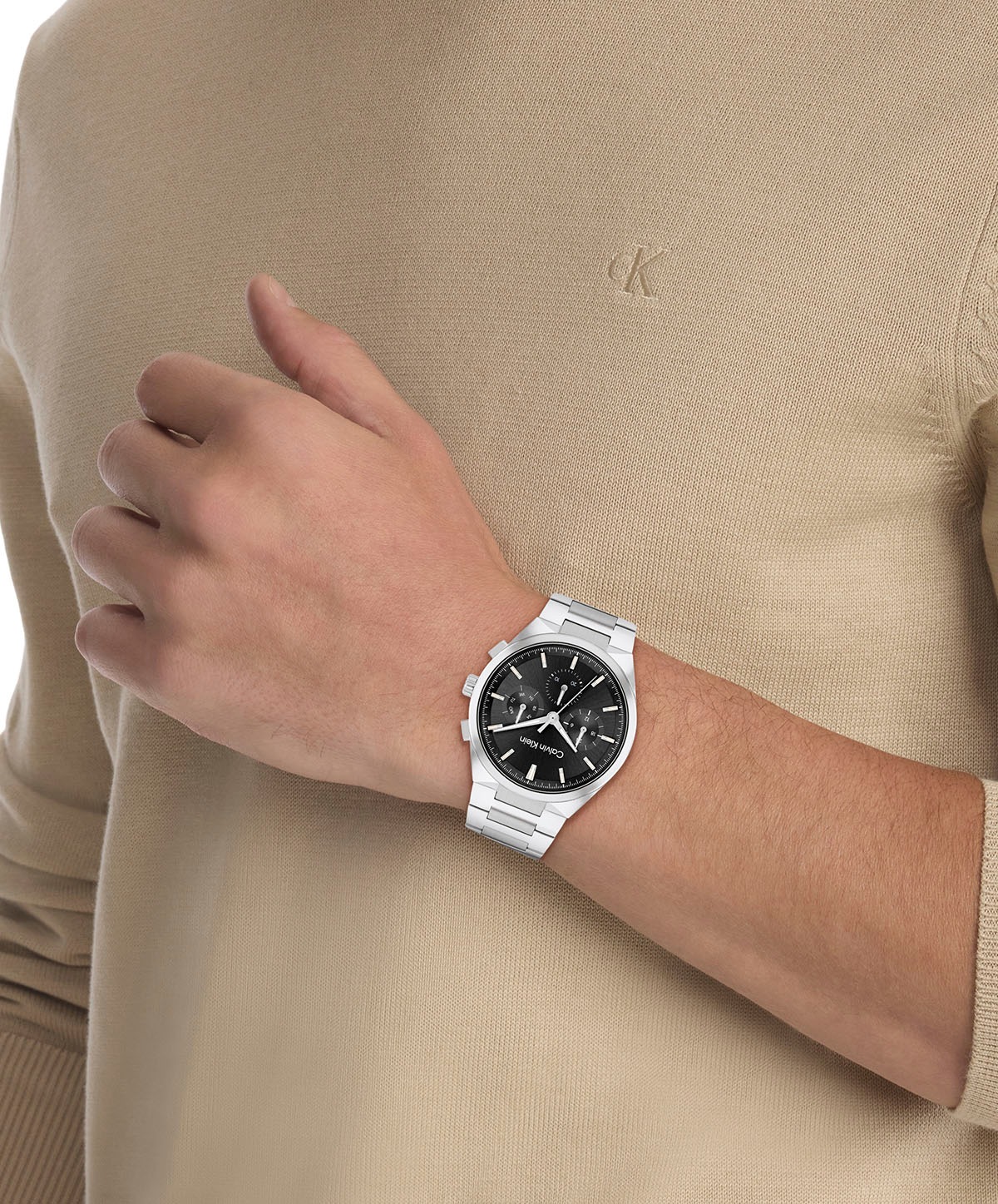Calvin Klein Multifunktionsuhr »ARCHITECTURAL MULTI«, Quarzuhr, Armbanduhr, Herrenuhr, Datum, Edelstahlarmband