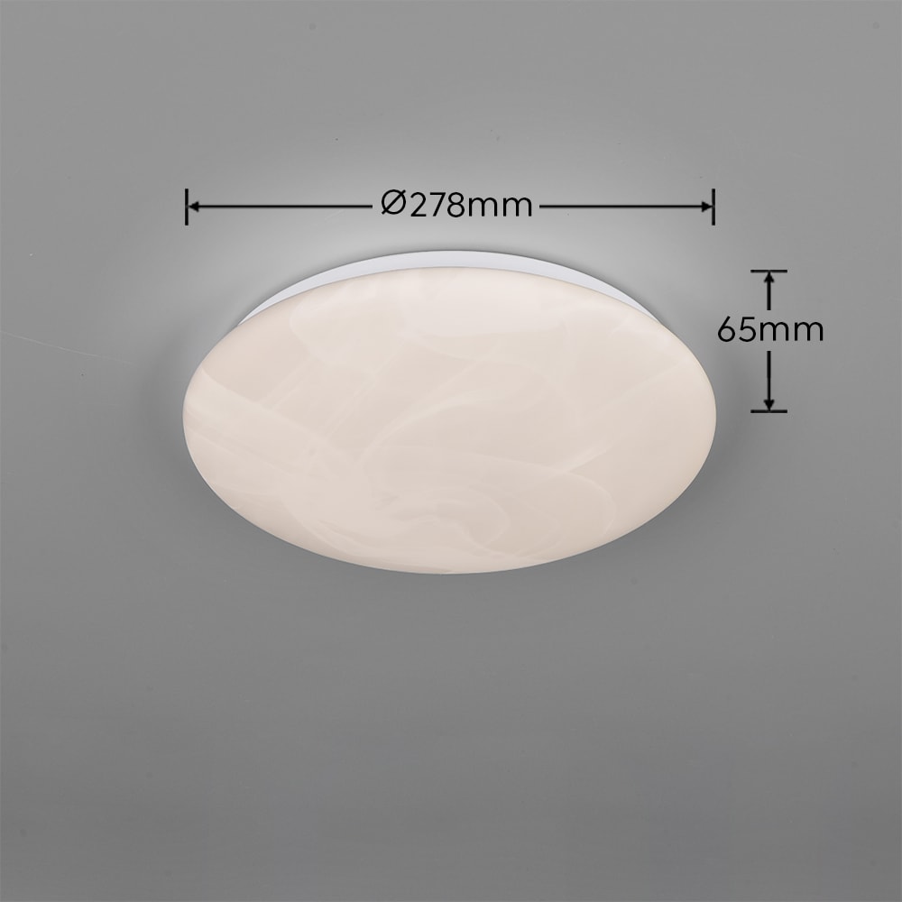 REALITY Leuchten LED Deckenleuchte »UMBRIA, LED Deckenlampe Kunststoff Alabaster weiß 4000K kaltweiß« LED-Board 1 Stk. Kaltweiß 12W 1600 Lumen, Wand- oder Deckenlampe, Höhe 6,5 cm Ø 28 cm