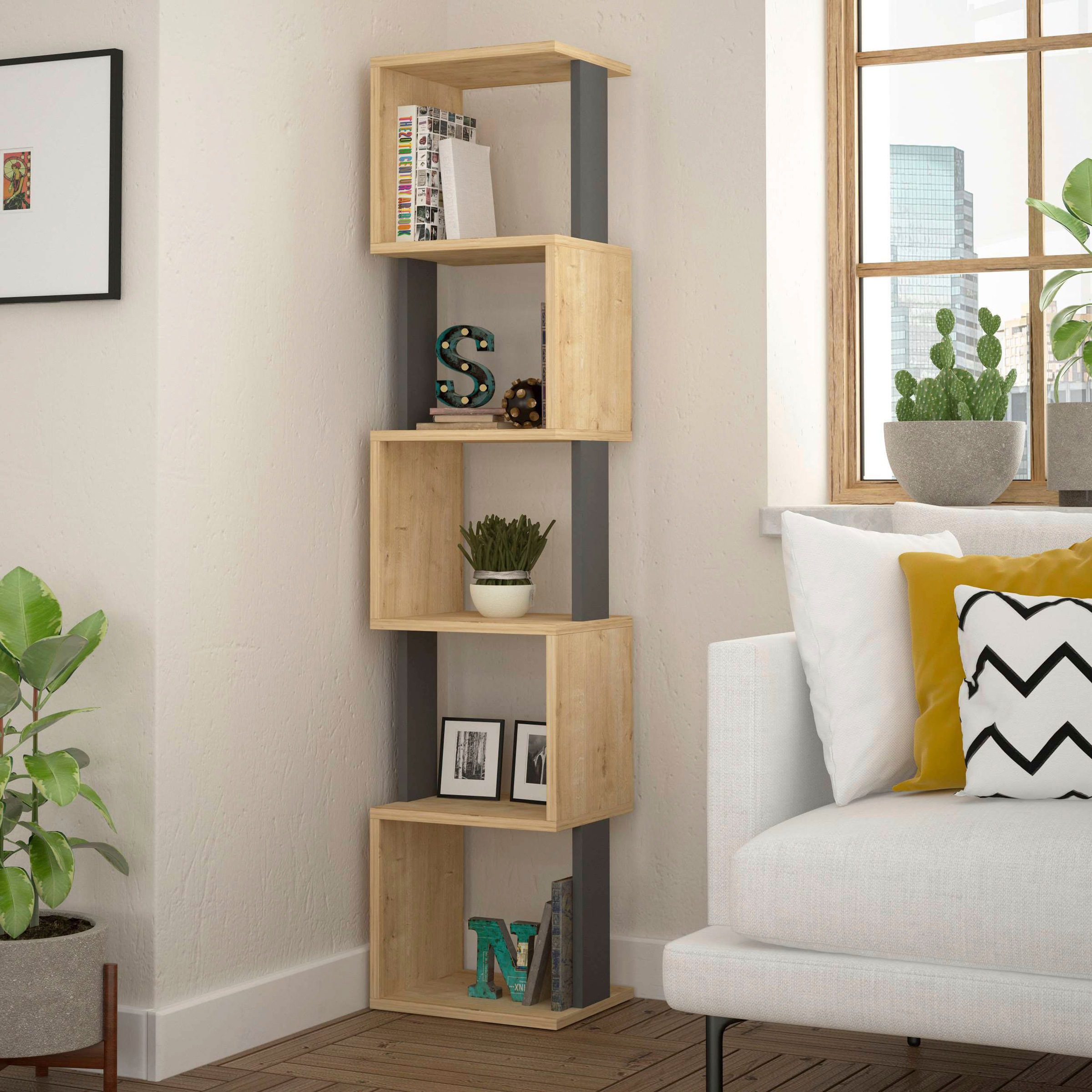 Decortie Bücherregal »Piri Bücherregal«, (Packung), Leichte Montage, Lagerung, Platzsparend