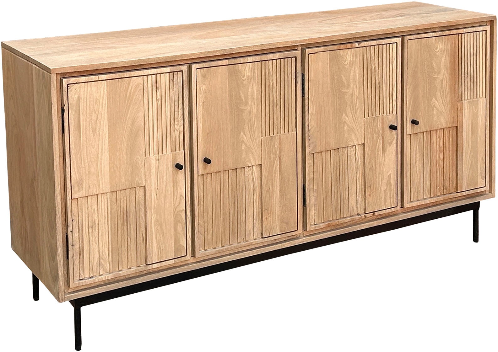 SIT Sideboard »Kommode – Lamellen‑Front & kunstvolle Schnitzereien aus Massivholz« 1 Stk. tlg. Massives Sideboard mit Lamellen‑Front & kunstvollen Holzschnitzereien
