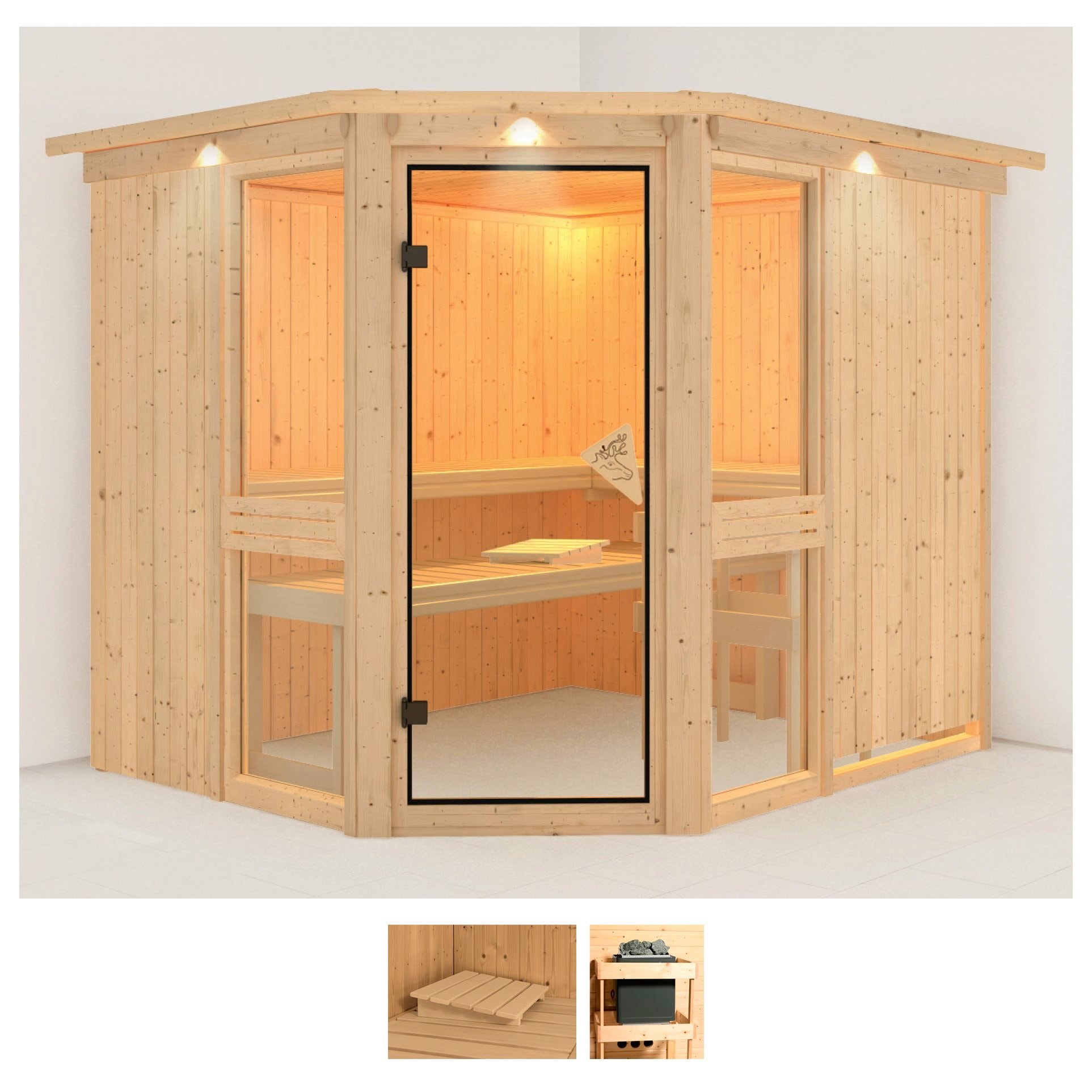 Karibu Sauna »Aline 3«, (Set), ohne Ofen