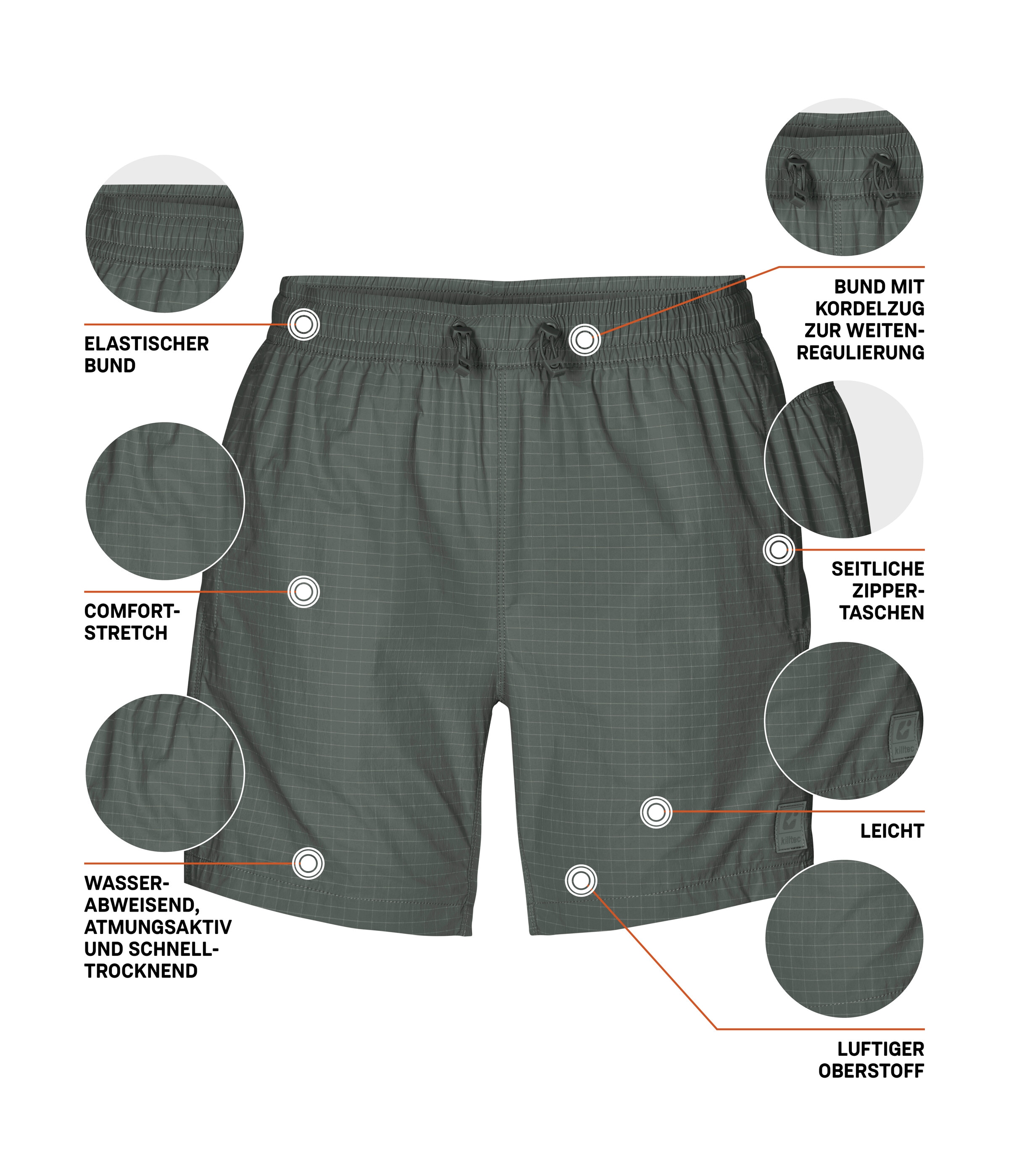 Killtec Shorts »KOS 167 WMN SHRTS«  Leichte, schnelltrocknende Funktionsshorts mit Zipper-Taschen
