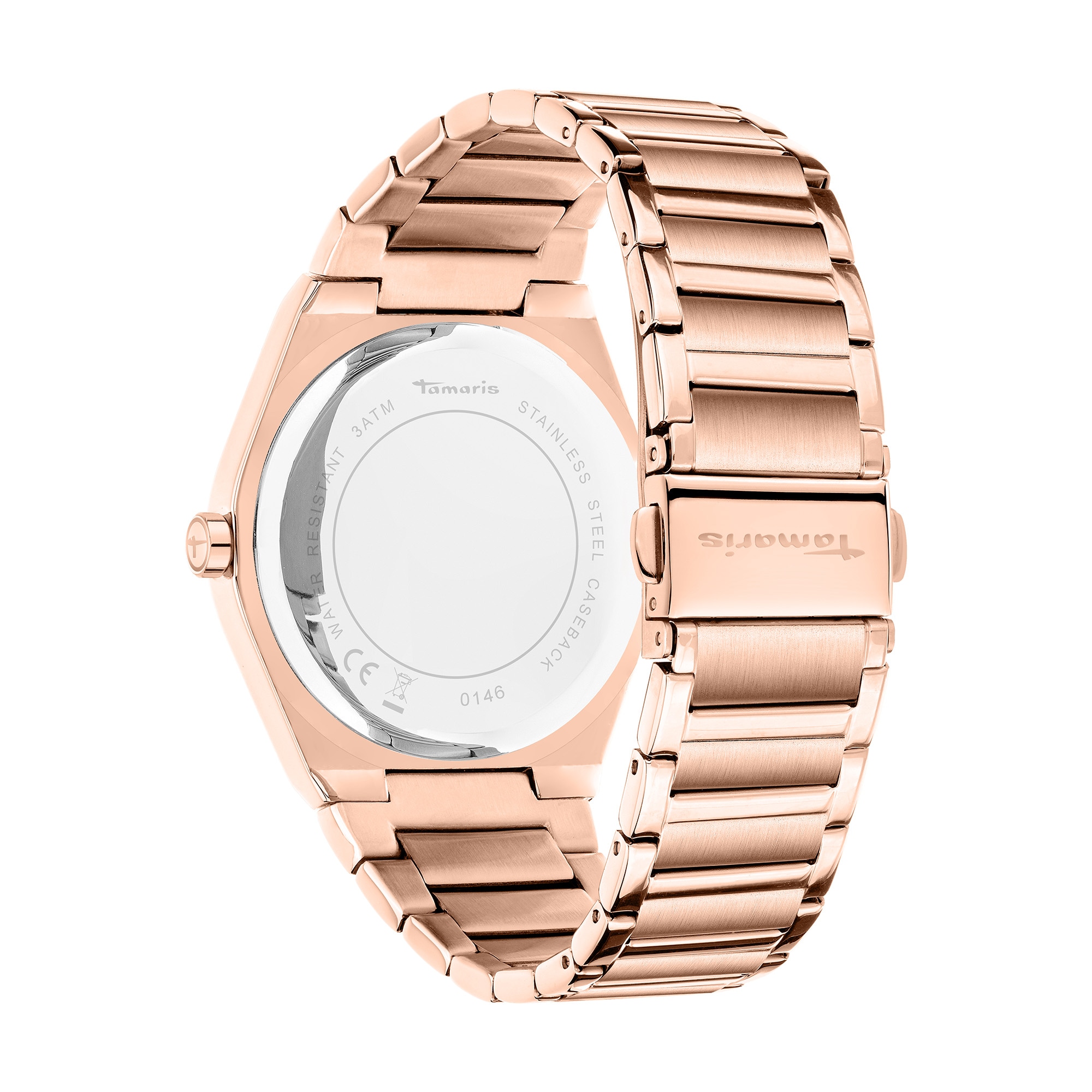 Tamaris Quarzuhr »The Round Basic Essential« Armbanduhr, Damenuhr, Edelstahlarmband, analog