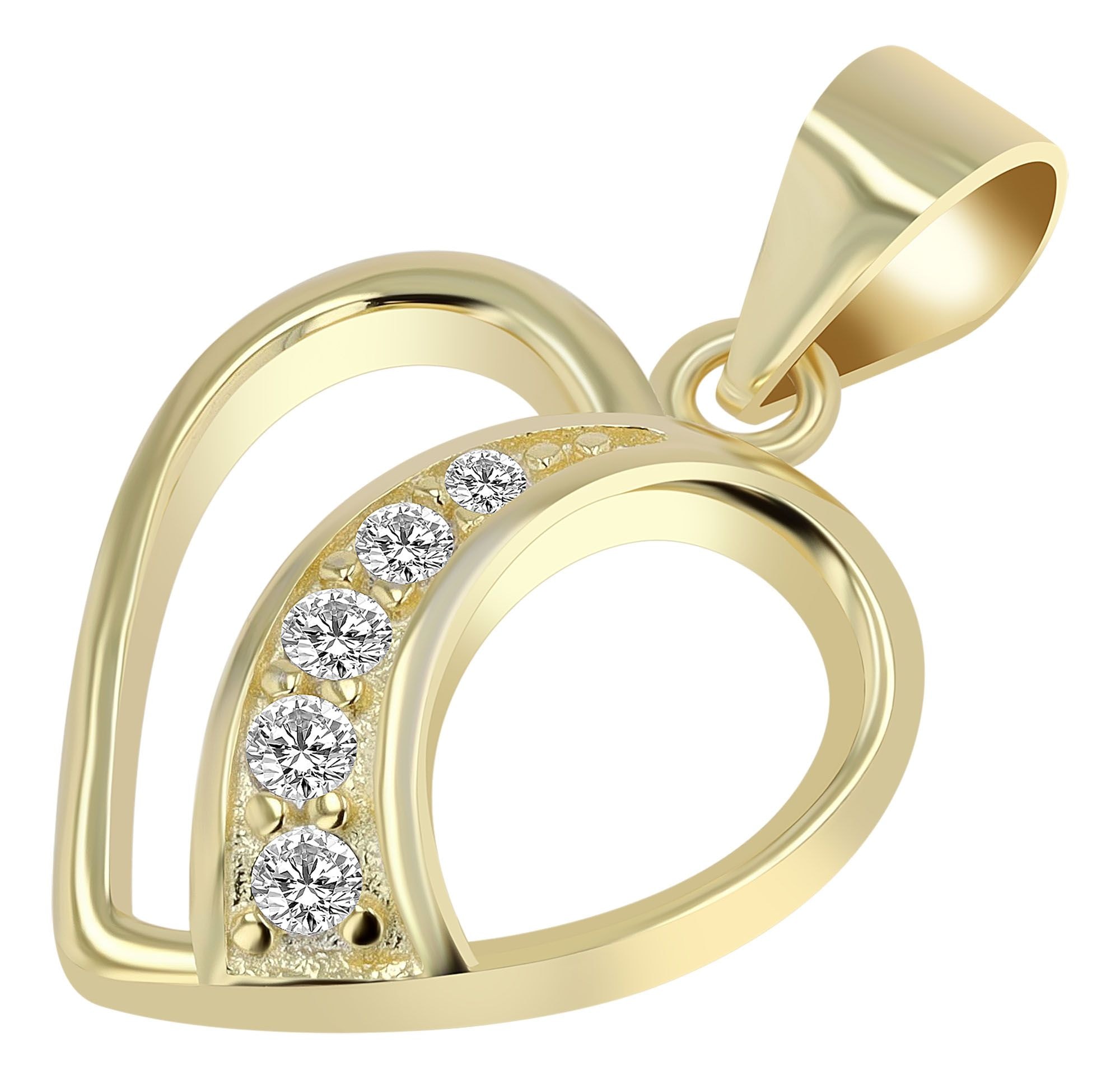 Adelia´s Herzanhänger »Damen Anhänger ¿ Herz Herzanhänger aus 925 Silber mit Zirkonia«