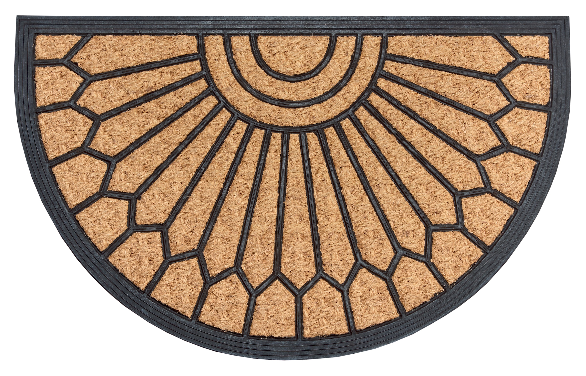 HANSE Home Fußmatte »Mix Mats Gummi-Kokos Halbrund Geometric Ornament, Türmatte«, halbrund, 15 mm Höhe, Kokos, Gummi, Schmutzfangmatte, Outdoor, Rutschfest, Innen, Kokosmatte