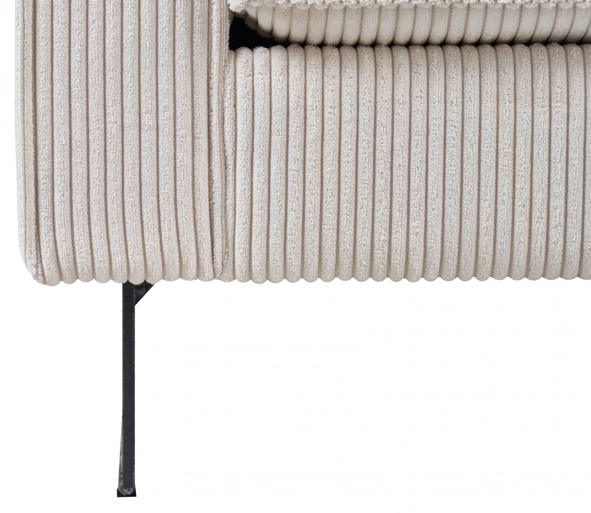 Places of Style Loveseat »Pinto 105 cm, Cord, Chenille, Lederoptik«, mit Keder, Metallfüßen und auch in Cord Bezug erhältlich