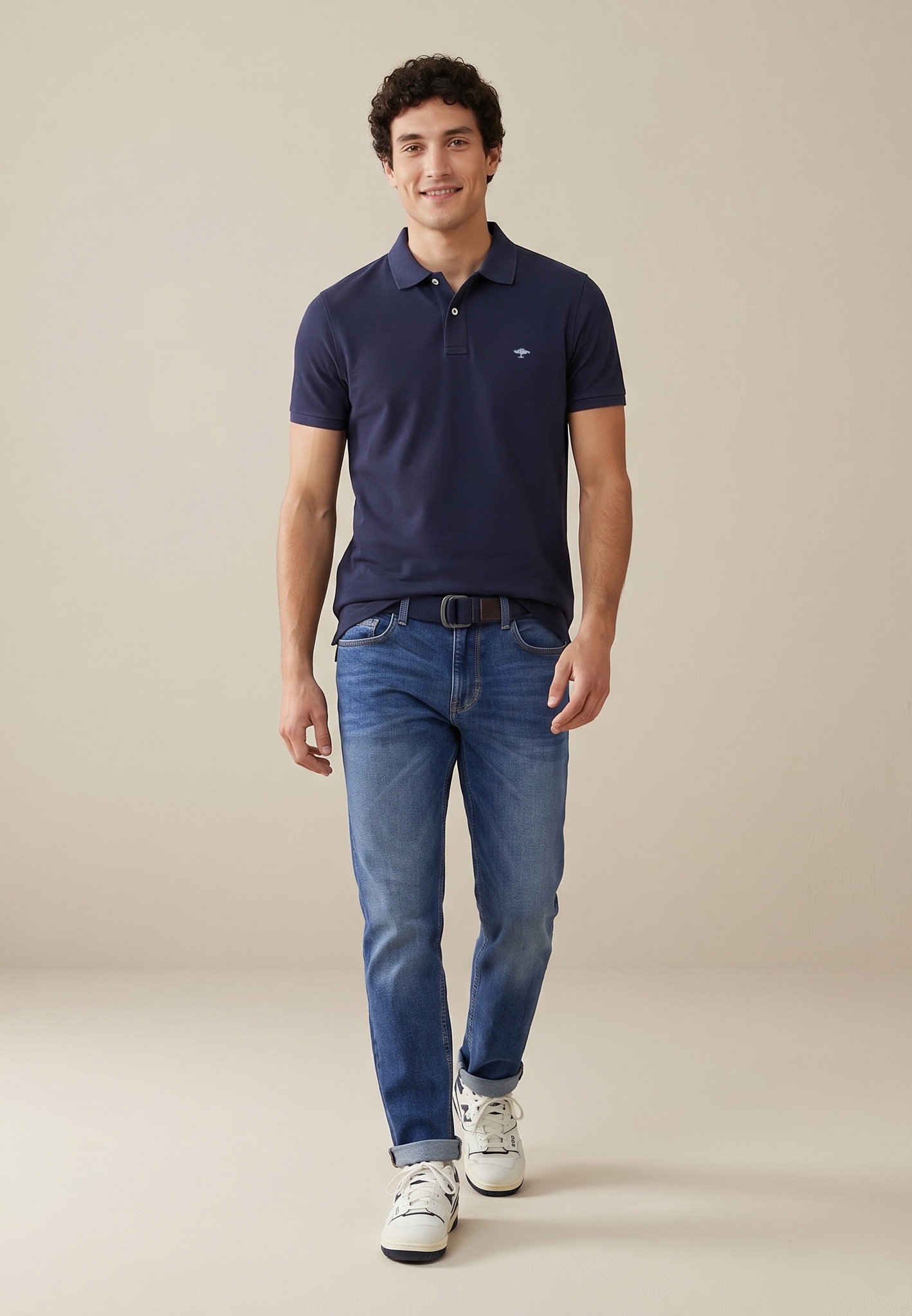 FYNCH-HATTON Poloshirt normale Passform, mit 2-Knopf-Polokragen, aus Baumwolle