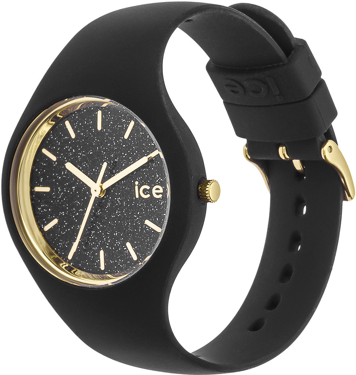 ice-watch Quarzuhr »ICE glitter - S34 - 3H, 001349«, Armbanduhr, Damenuhr, Silikonarmband, bis 10 bar wasserdicht