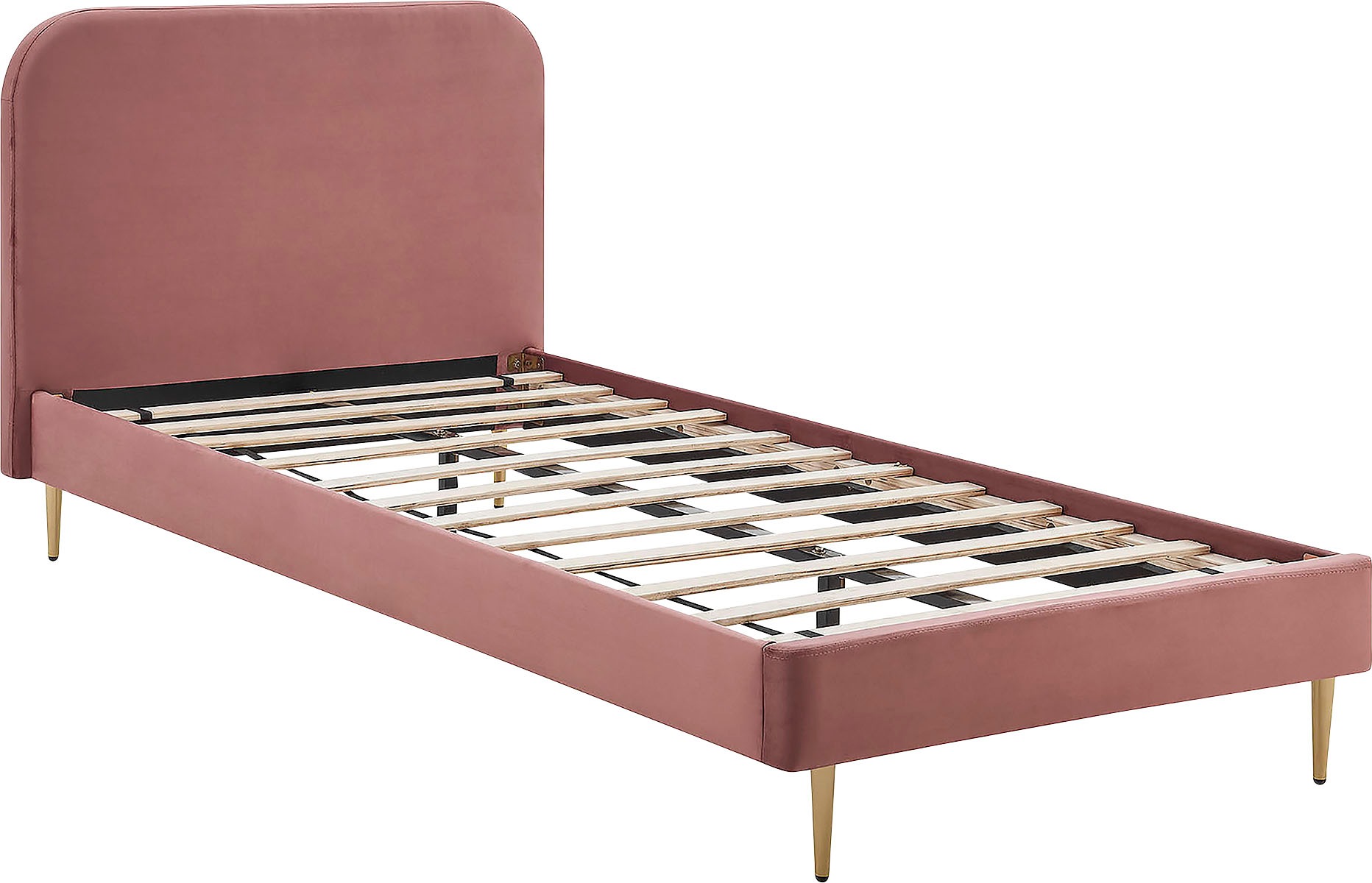 SalesFever Polsterbett, Chrombeine in elegantem Goldton