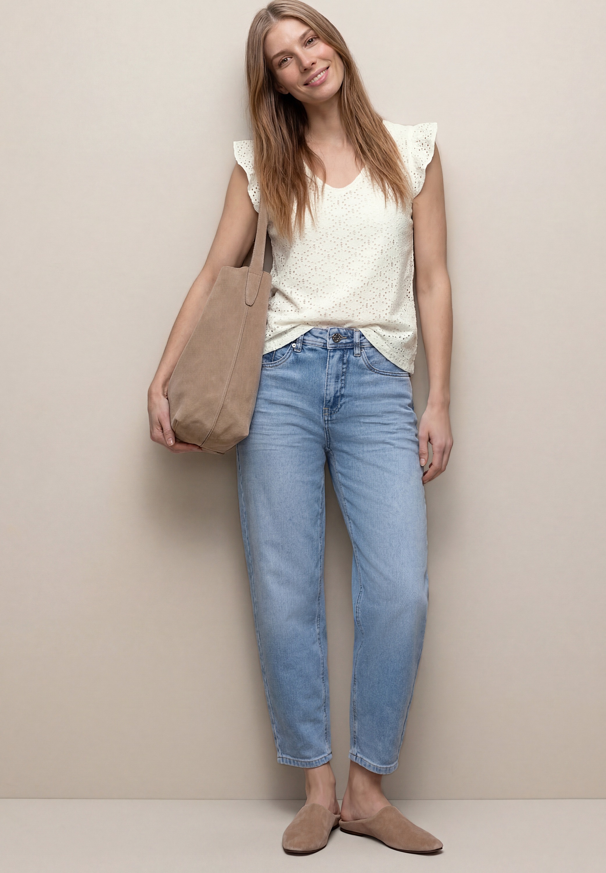 STREET ONE Shirttop mit Lochspitze