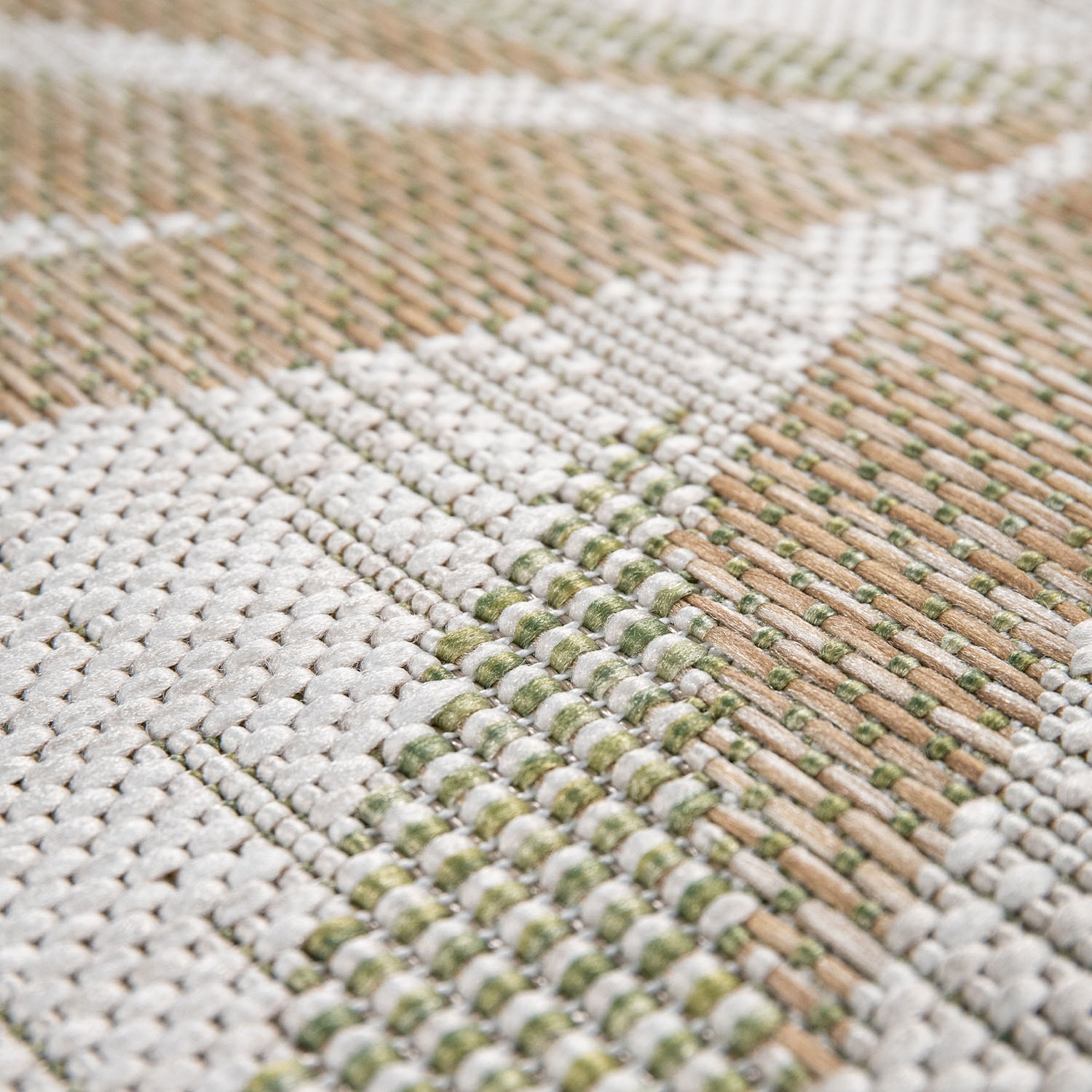 Paco Home Teppich »Kuba 127«, rechteckig, 4 mm Höhe, Flachgewebe, Motiv Blätter, In- und Outdoor geeignet, Wohnzimmer
