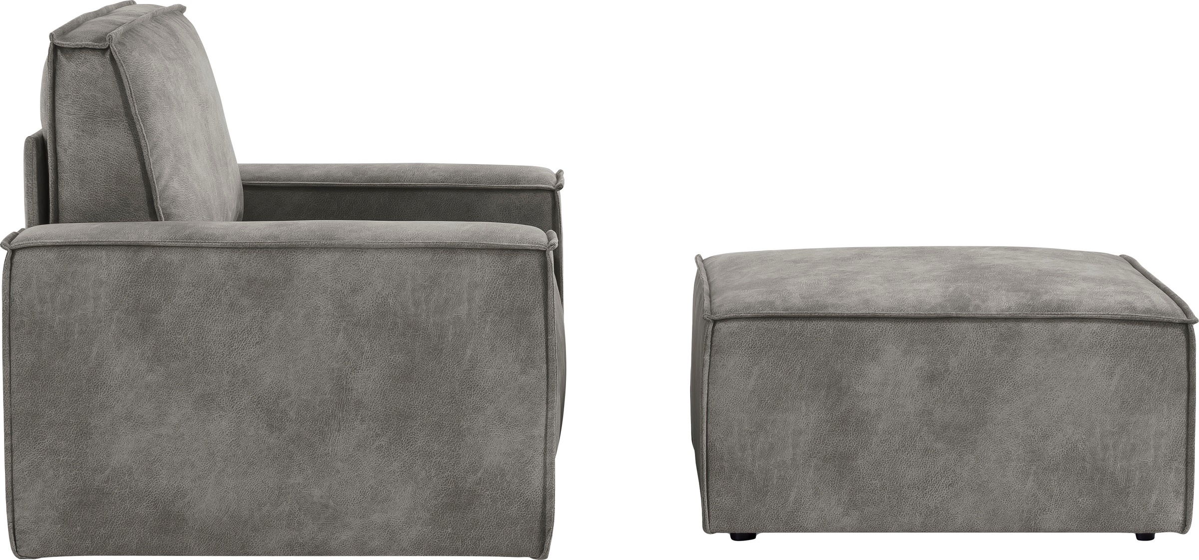 OTTO home Sessel »SHERWOOD Vintage Lederoptik Sessel-Set« Loveseat und Hocker im Set, passend zur Polster-Serie SHERWOOD