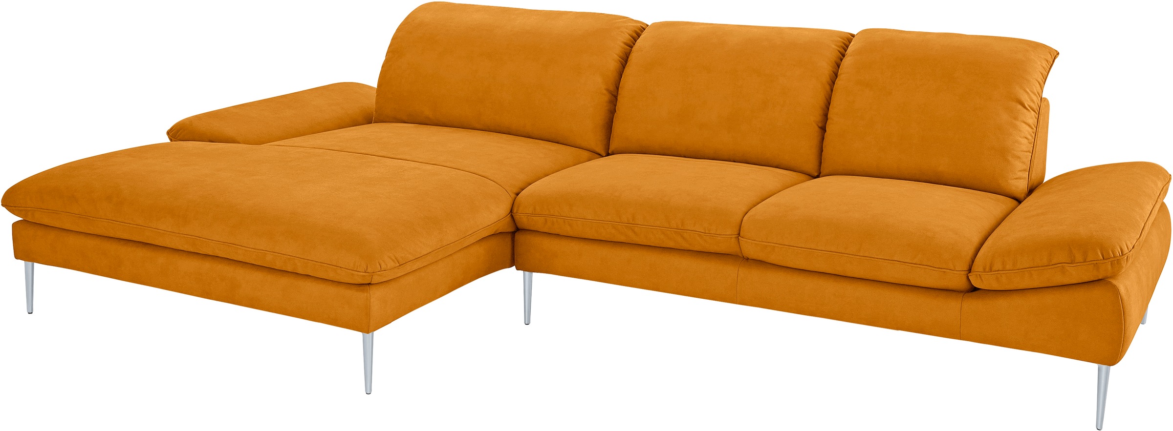 W.SCHILLIG Ecksofa »enjoy&MORE, Designsofa, bequem, zeitlos und elegant, L-Form«, mit Sitztiefenverstellung, Füße silber matt, Breite 340 cm