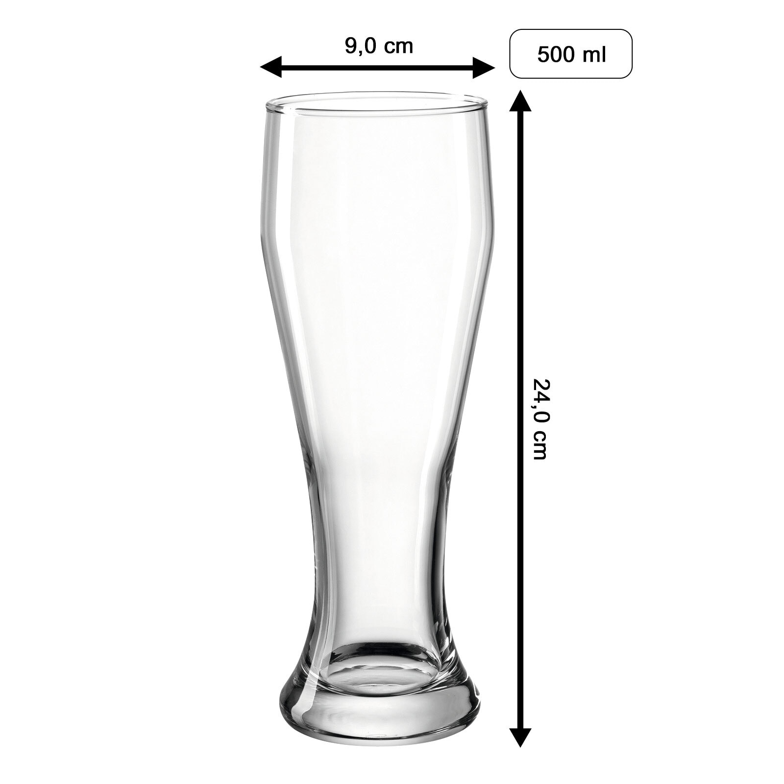 LUXENTU Bierglas »Weizenbierglas mit Gravur 50. Jubiläum 0,5 l transparent«