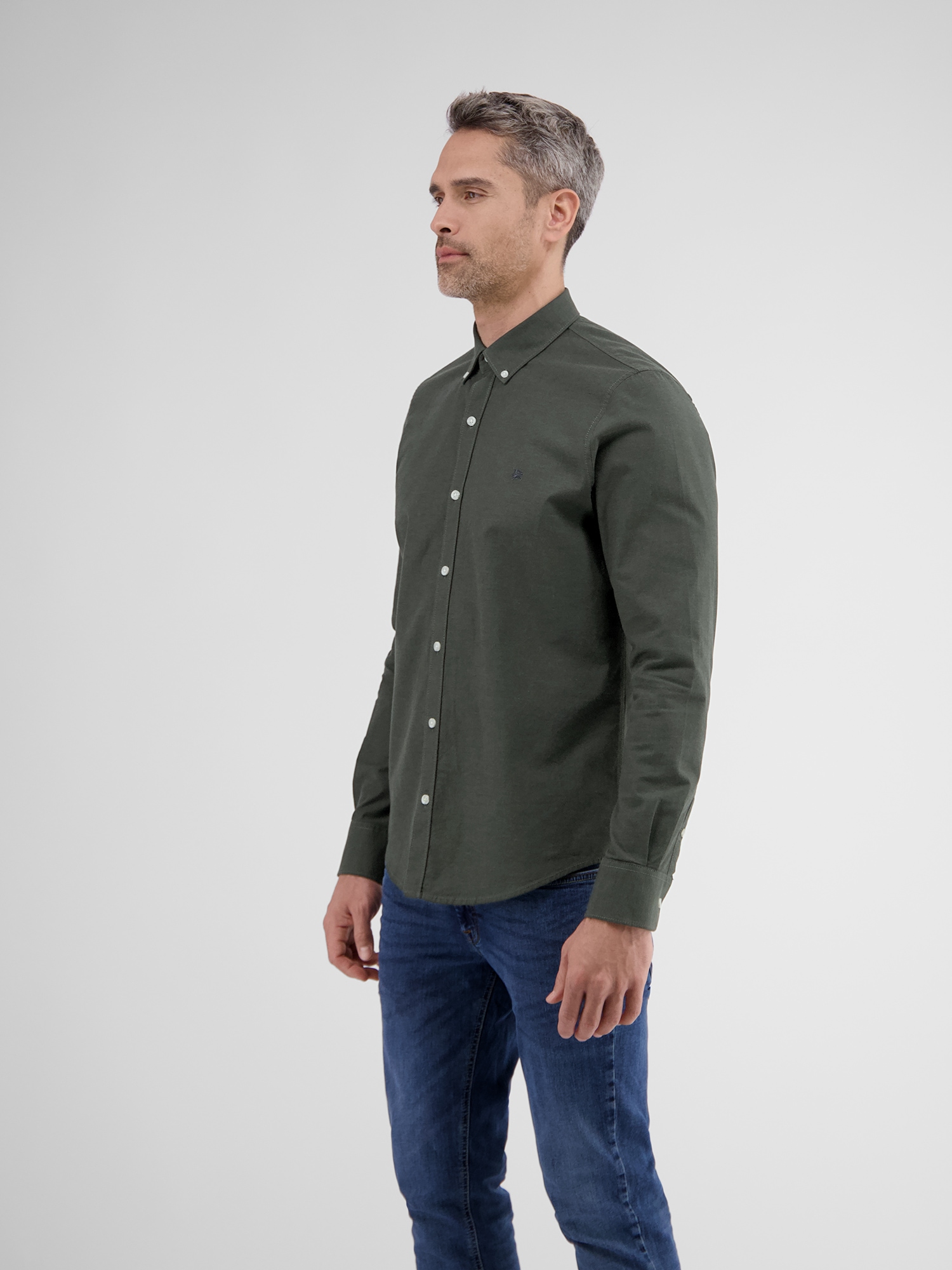 LERROS Langarmhemd »LERROS Oxfordhemd mit Stretchanteil und Button-down-Kragen«