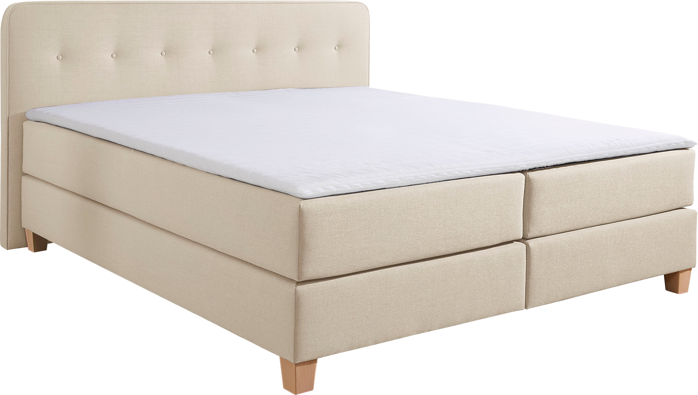 Home affaire Boxspringbett »Fargo«, inkl. Topper, in 3 Matratzenarten, in Samt- oder Strukturstoff