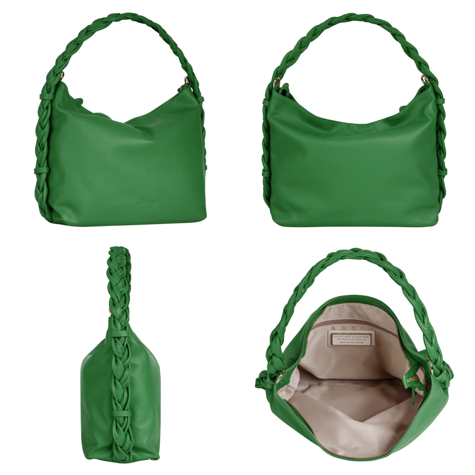Samantha Look Umhängetasche, echt Leder, Made in Italy