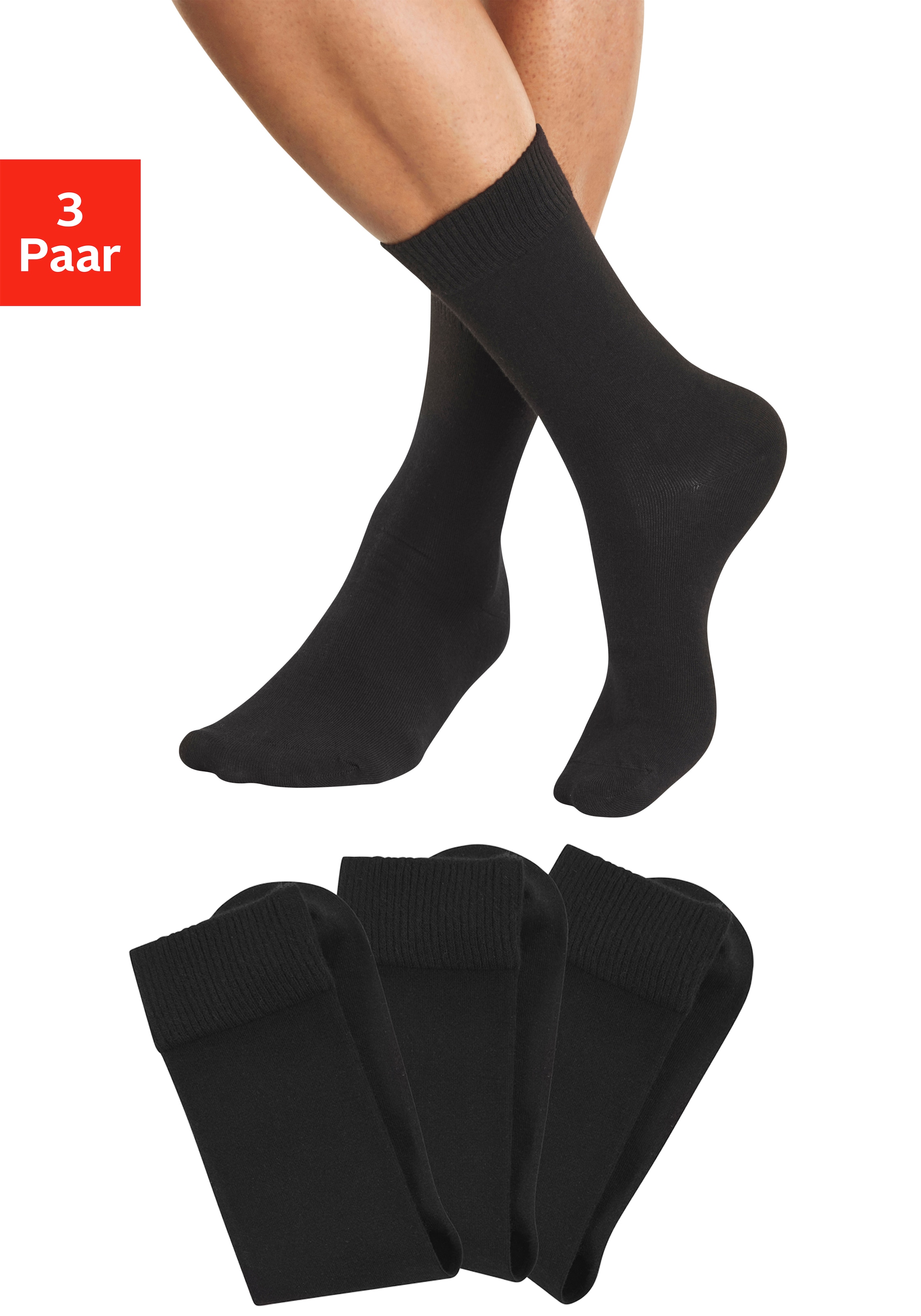 H.I.S Basicsocken Packung, 3 Paar tlg. mit weicher Viskose