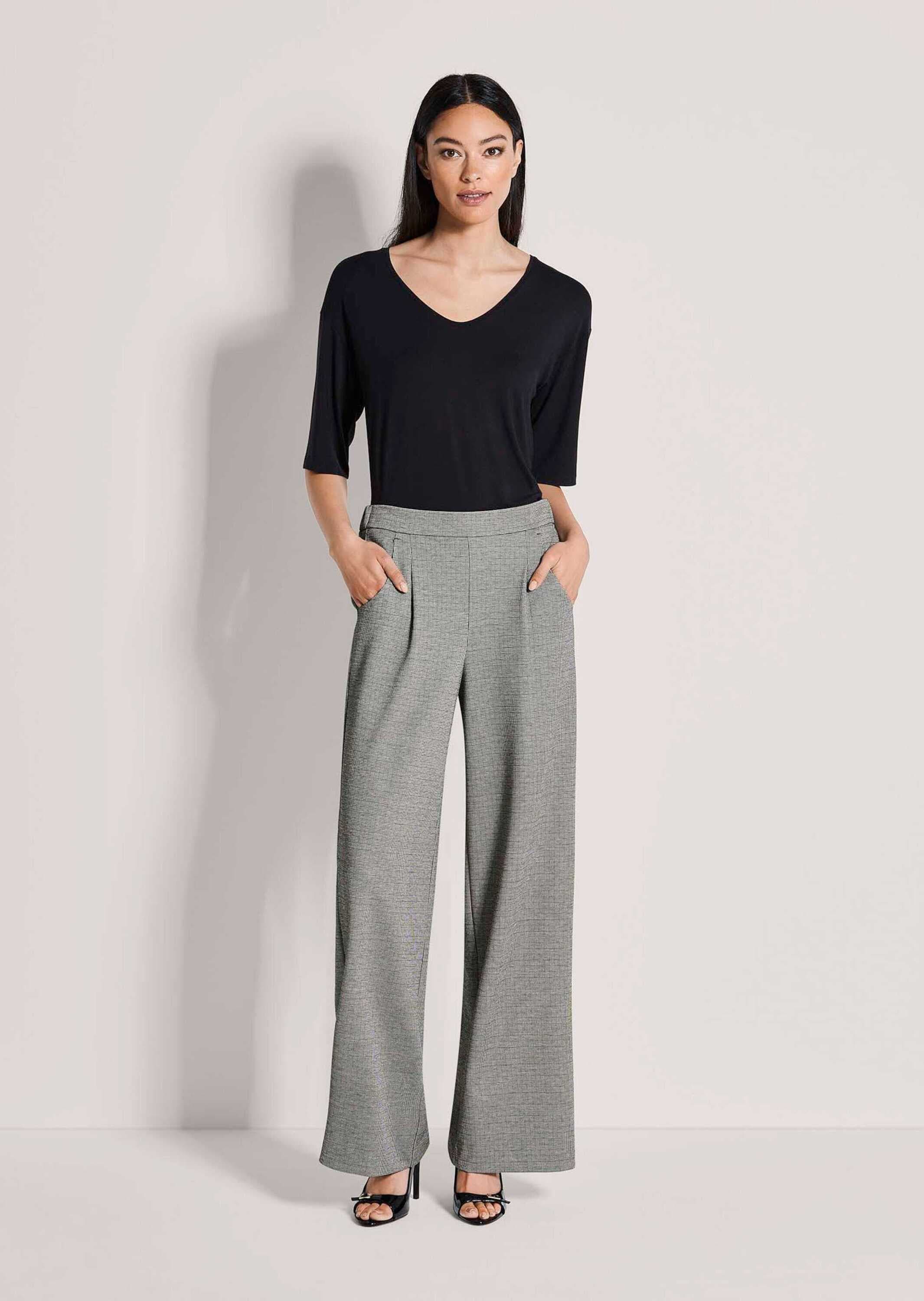 MADELEINE Stoffhose »Bundfaltenhose Schlupfhose mit Karo-Muster«