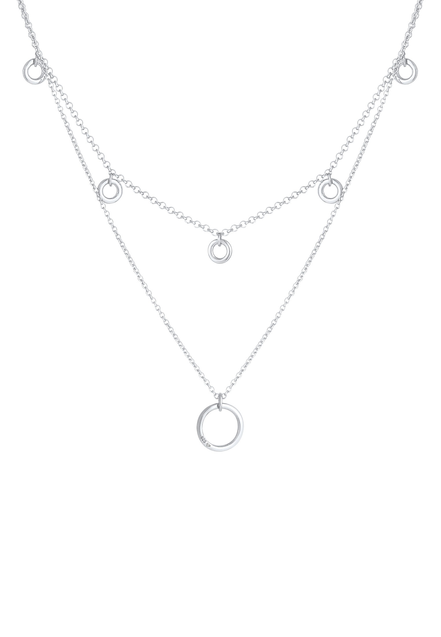 Elli Silberkette »Halskette Layering Kreis Design 925 Silber«