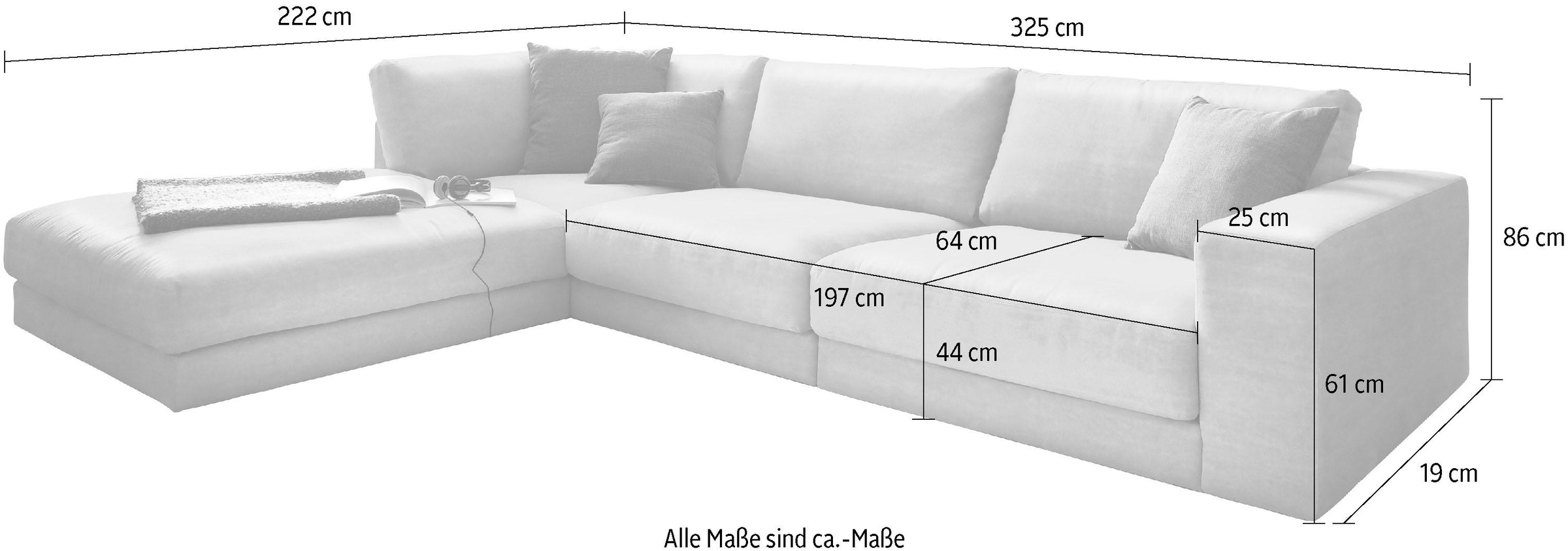 3C Candy Ecksofa »Enisa II L-Form« bestehend aus Modulen, daher auch individuell aufstellbarbar