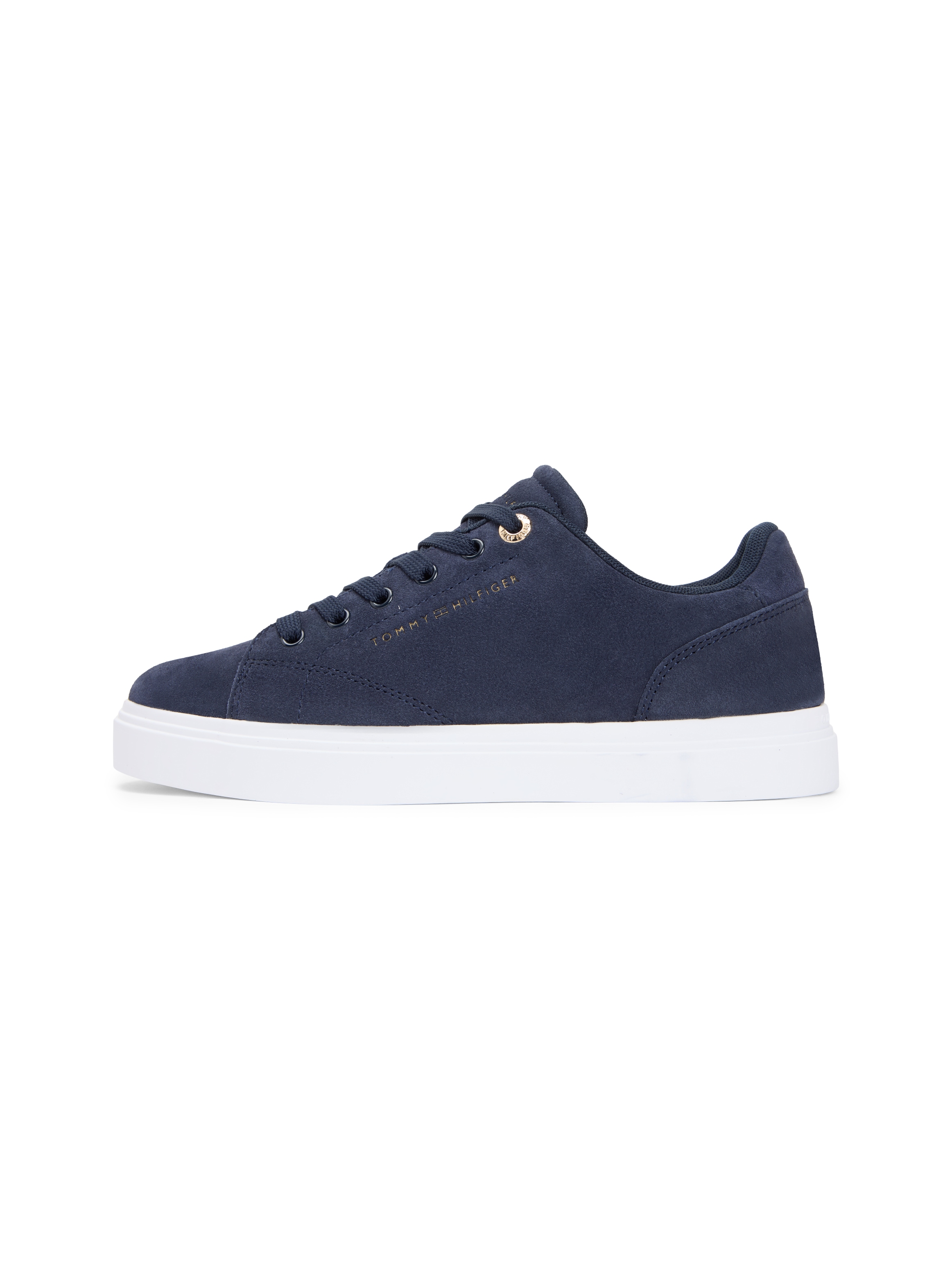 Tommy Hilfiger Plateausneaker »TH FEMININE CUPSOLE SUEDE«  Freizeitschuh, Halbschuh, Schnürer mit Logoschriftzügen