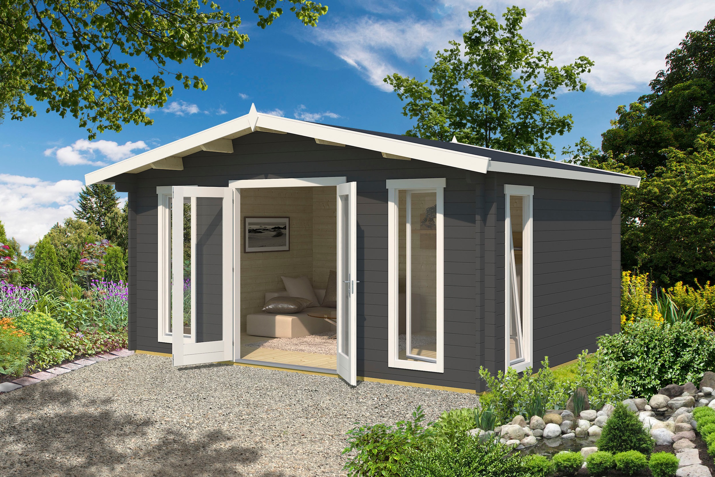 LASITA MAJA Gartenhaus »ELGIN 44«, (Set, inkl. Fussbodenbretter zum verlegen)