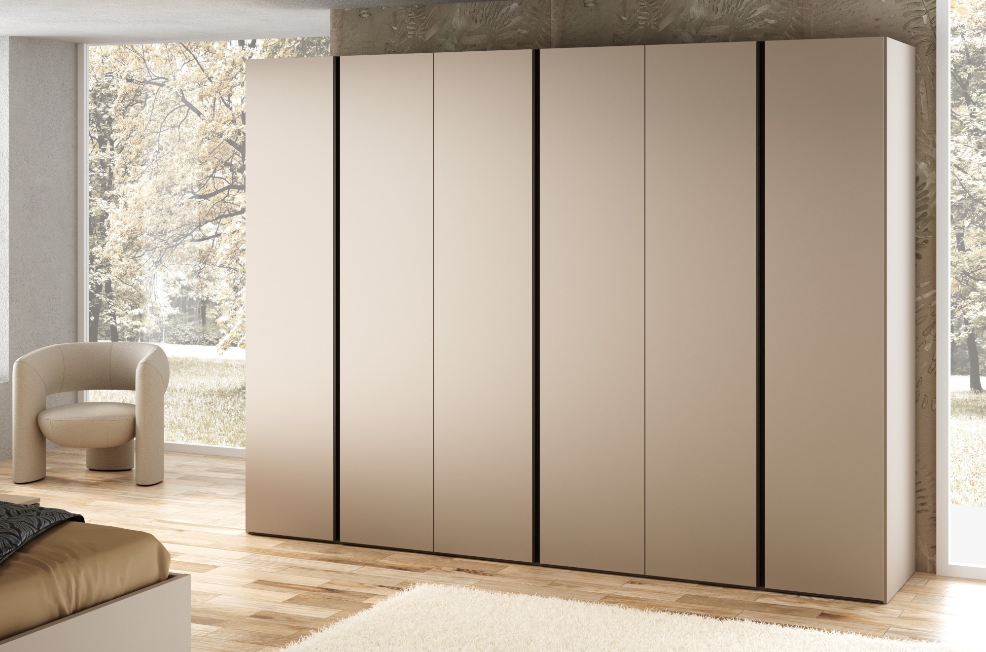 INOSIGN Kleiderschrank »RUBINO, Drehtürenschrank,Schlafzimmerschrank mit hochwertigem Alugriff«, (1 St.), Made in Italy, in Breite wählbar, Basisausführung, Zubehör extra