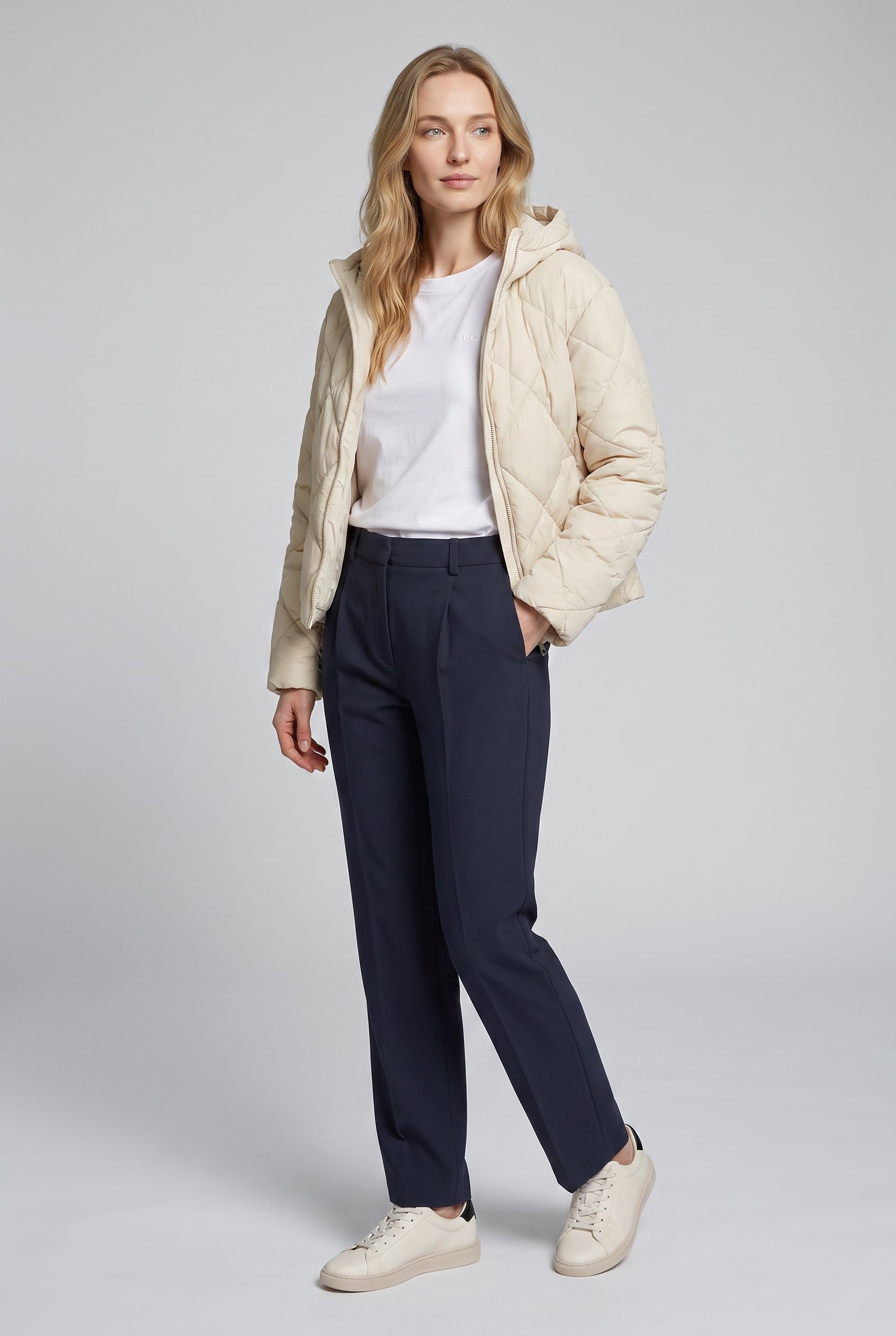 BOSS ORANGE Anzughose »Tiwi Premium Damenmode«  Wide Leg mit Bügelfalte