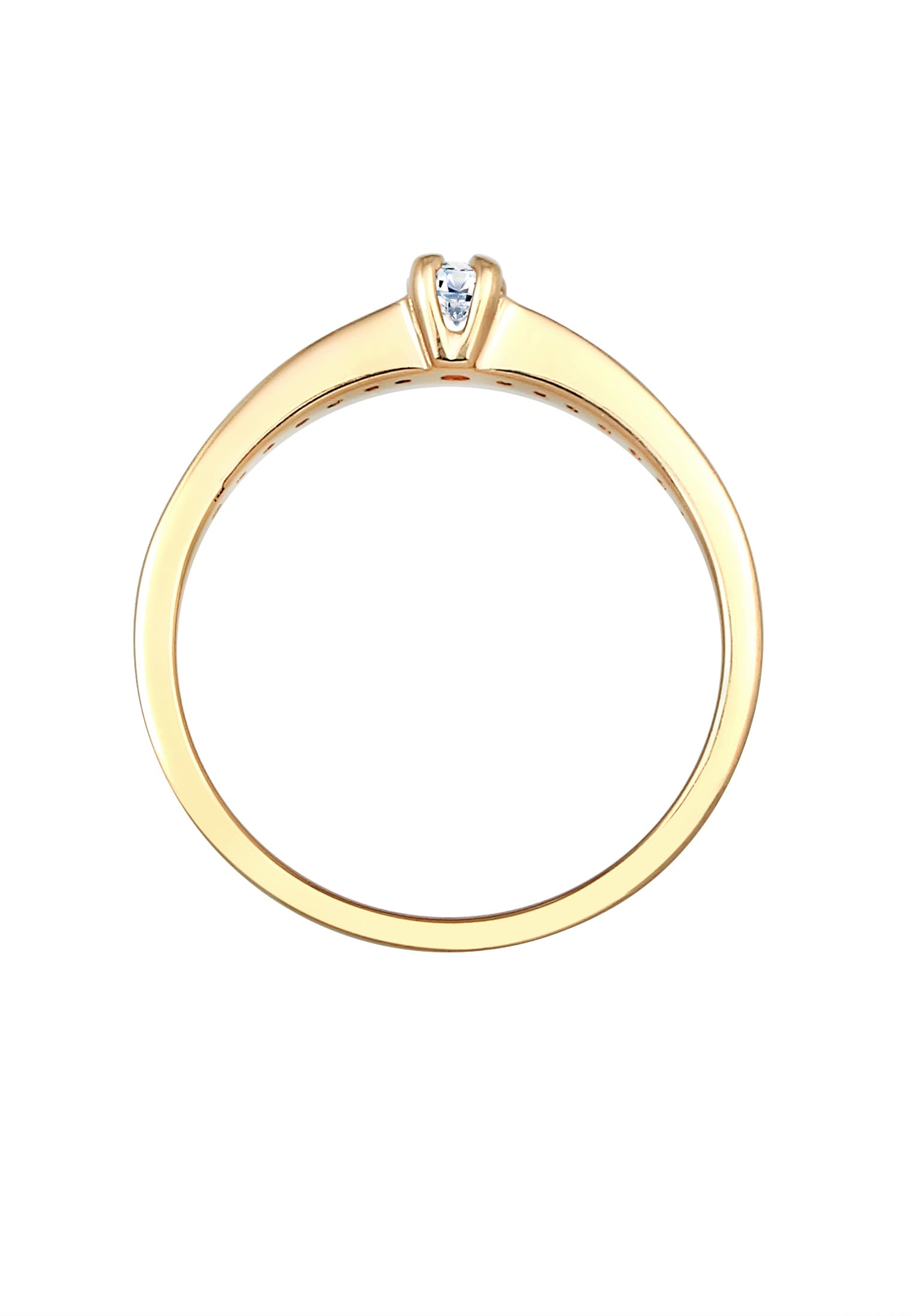 Elli DIAMONDS Verlobungsring »Ring Diamant Weiß Brillantschliff (0.18 ct) 585 Gelbgold«