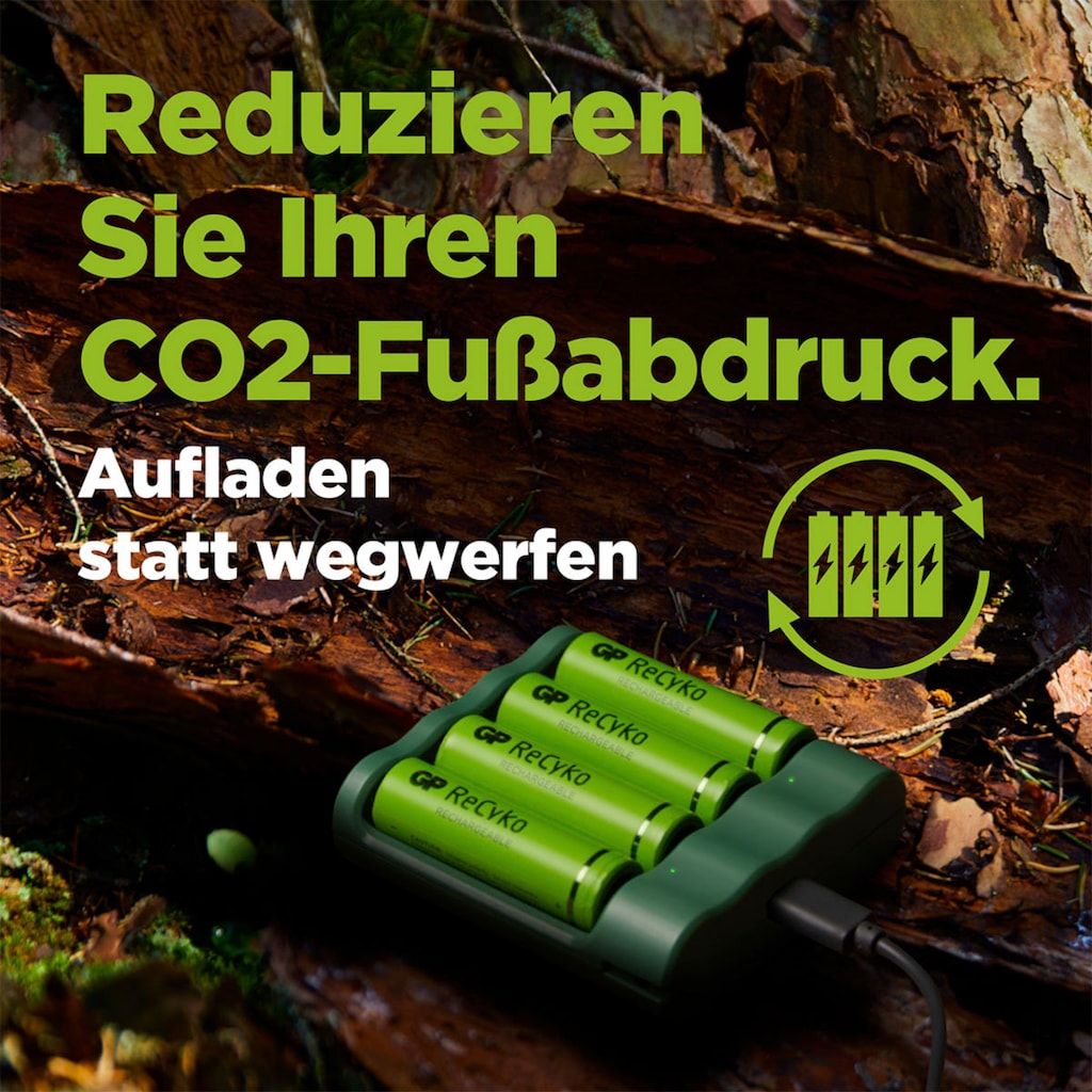 GP Batteries Akku-Ladestation »USB-Akkuladegerät B421 inkl. 4x ReCyko AAA Akkus je 850 mAh«