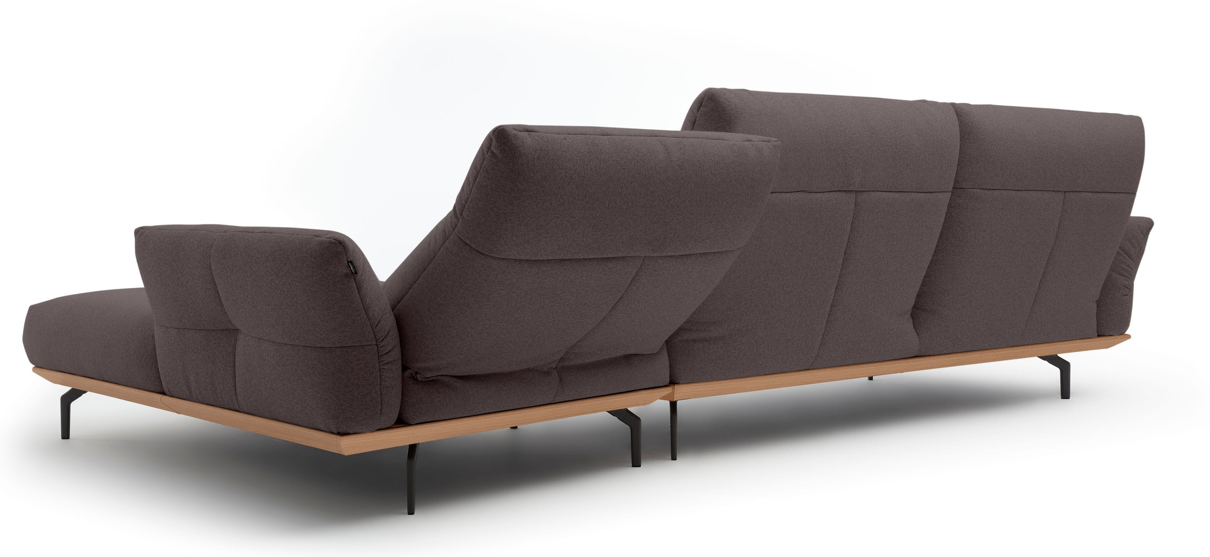 Creation BY ROLF BENZ Ecksofa »CR.460« Sockel in Eiche, Winkelfüße in Umbragrau, Breite 338 cm