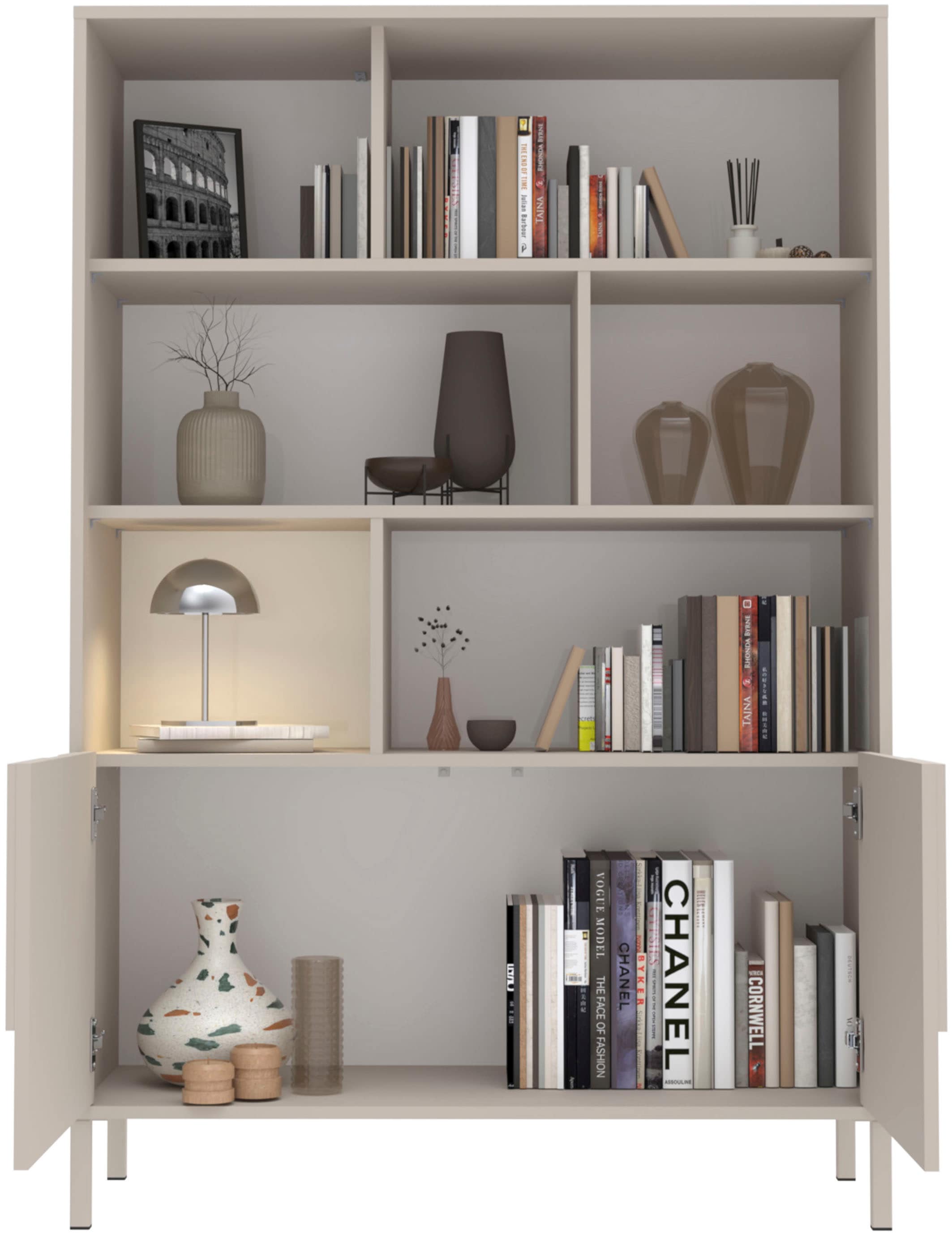 INOSIGN Highboard »Stone« 3D-Design, Push-to-open, Stauraum dekorativ & praktisch, Füße wählbar