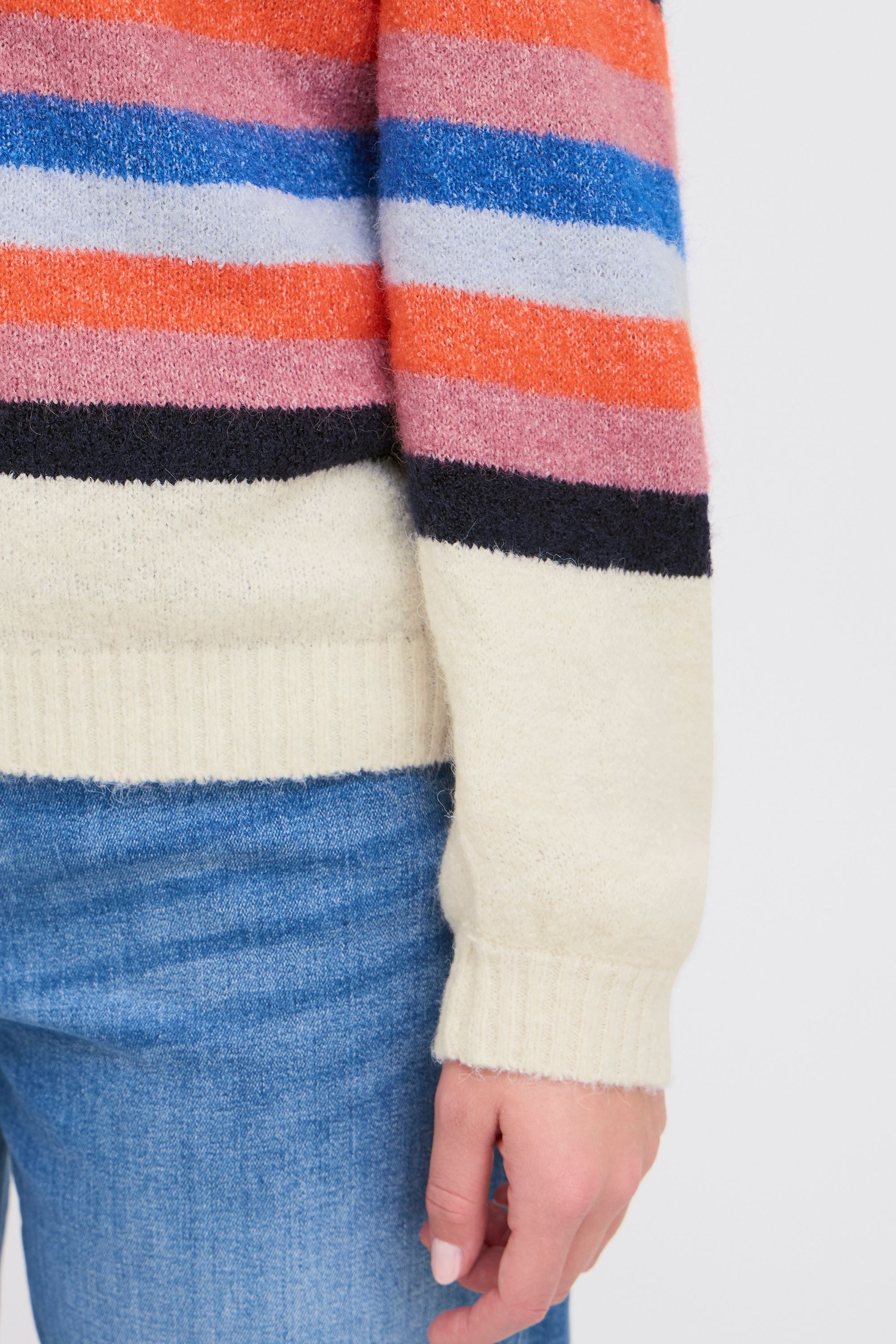 Ichi Strickfleece-Pullover »Strickpullover IHDUSTY LS STRIPE«