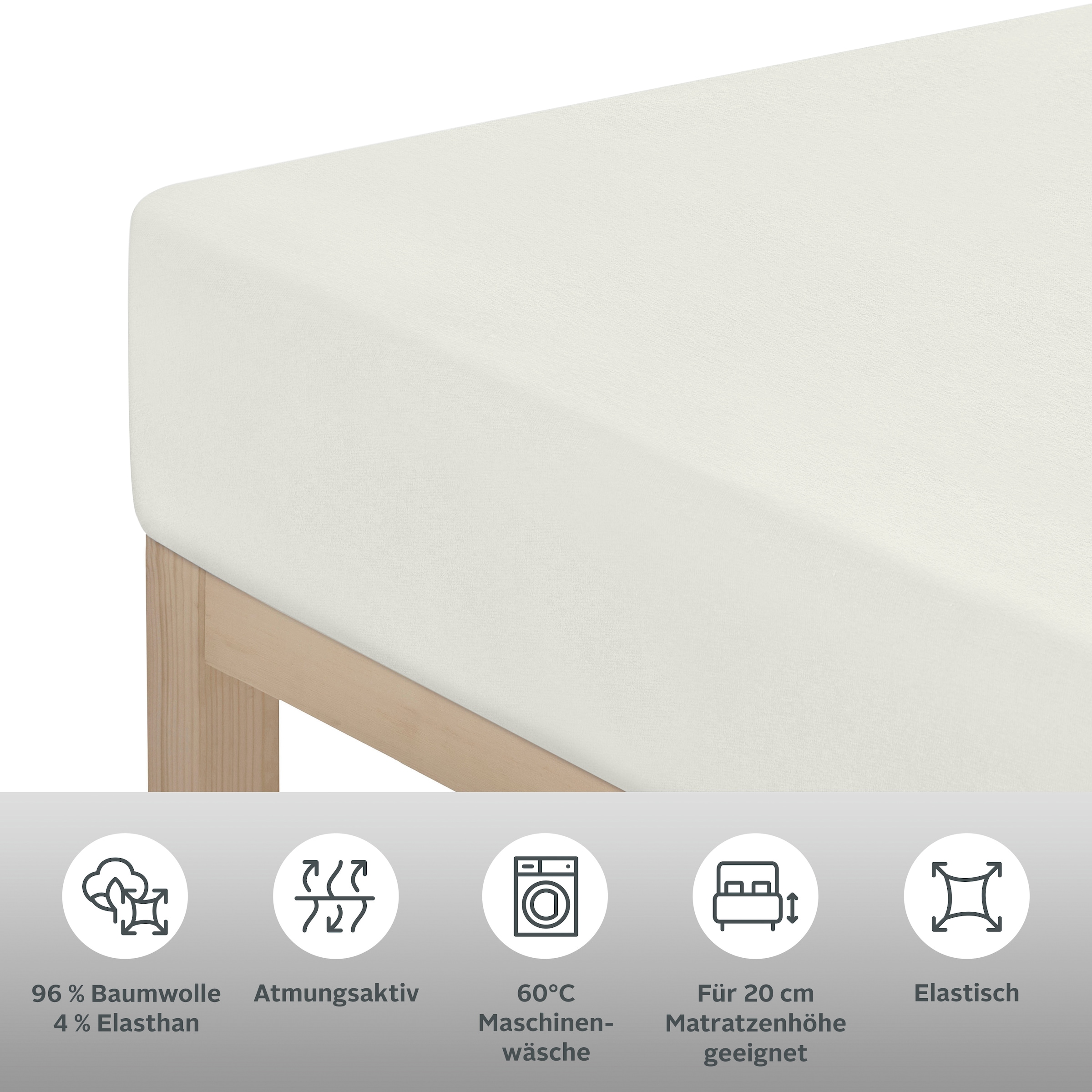 OTTO home Spannbettlaken »Cremona in BASIC und PREMIUM Qualität, Baumwolle mit Elasthan« Jersey Bettlaken ab Größe 90x200 cm, Strapazierfähig und langlebig