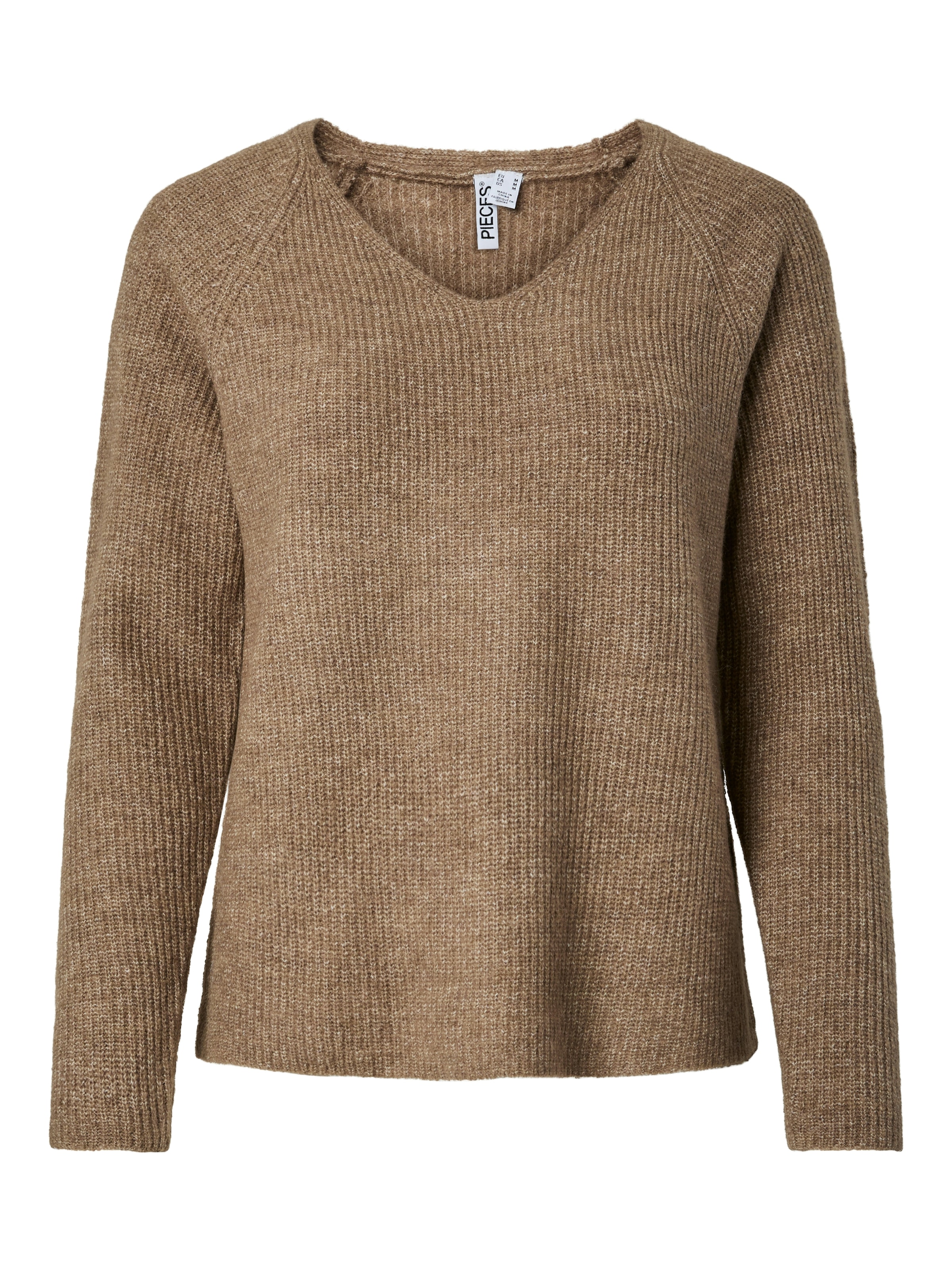 pieces V-Ausschnitt-Pullover »PCELLEN LS V-NECK KNIT NOOS BC« mit Wolle