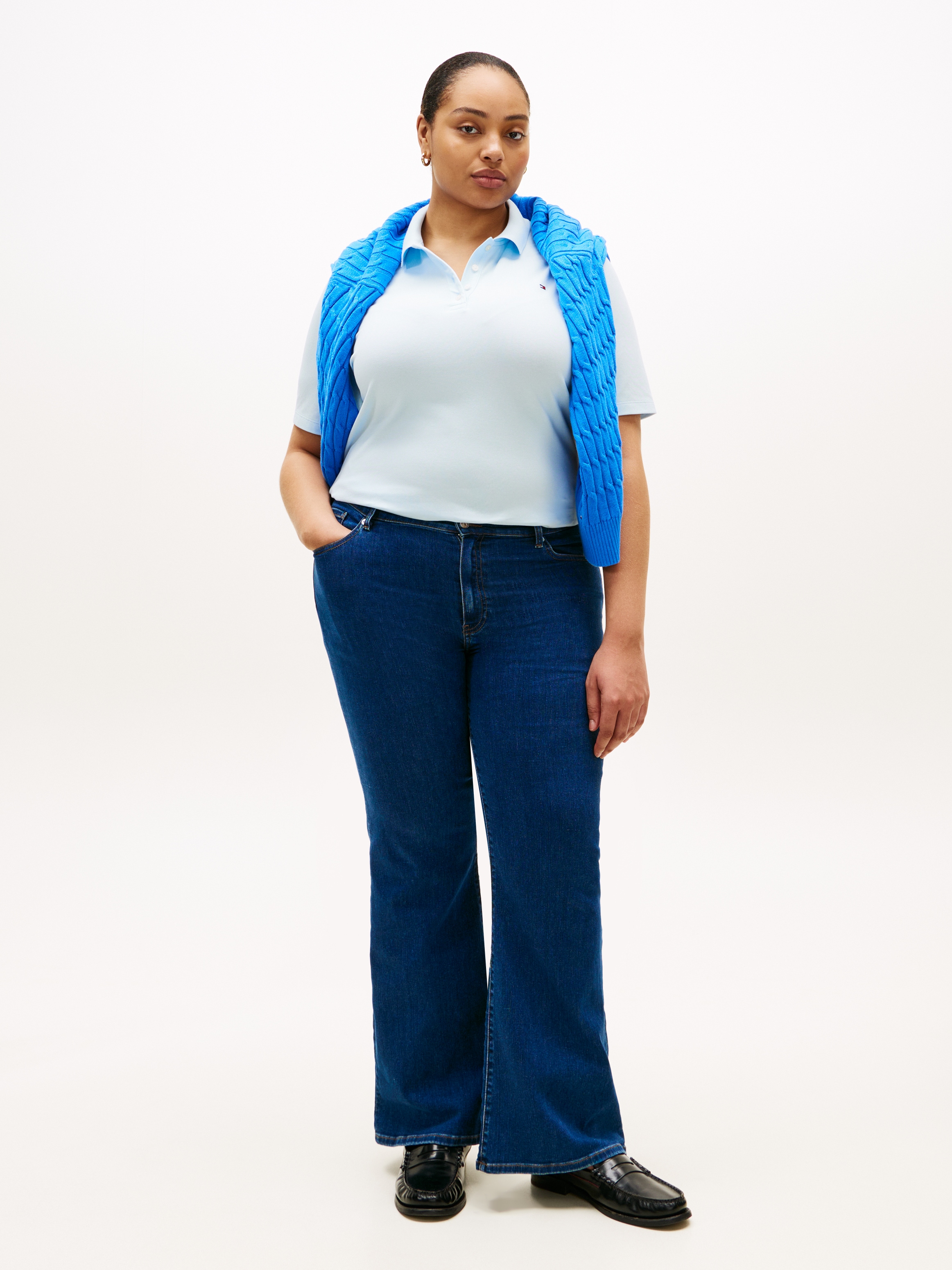 Tommy Hilfiger Curve Poloshirt »CRV 1985 REG PIQUE POLO SS« in großen Größen, Piqué-Qualität