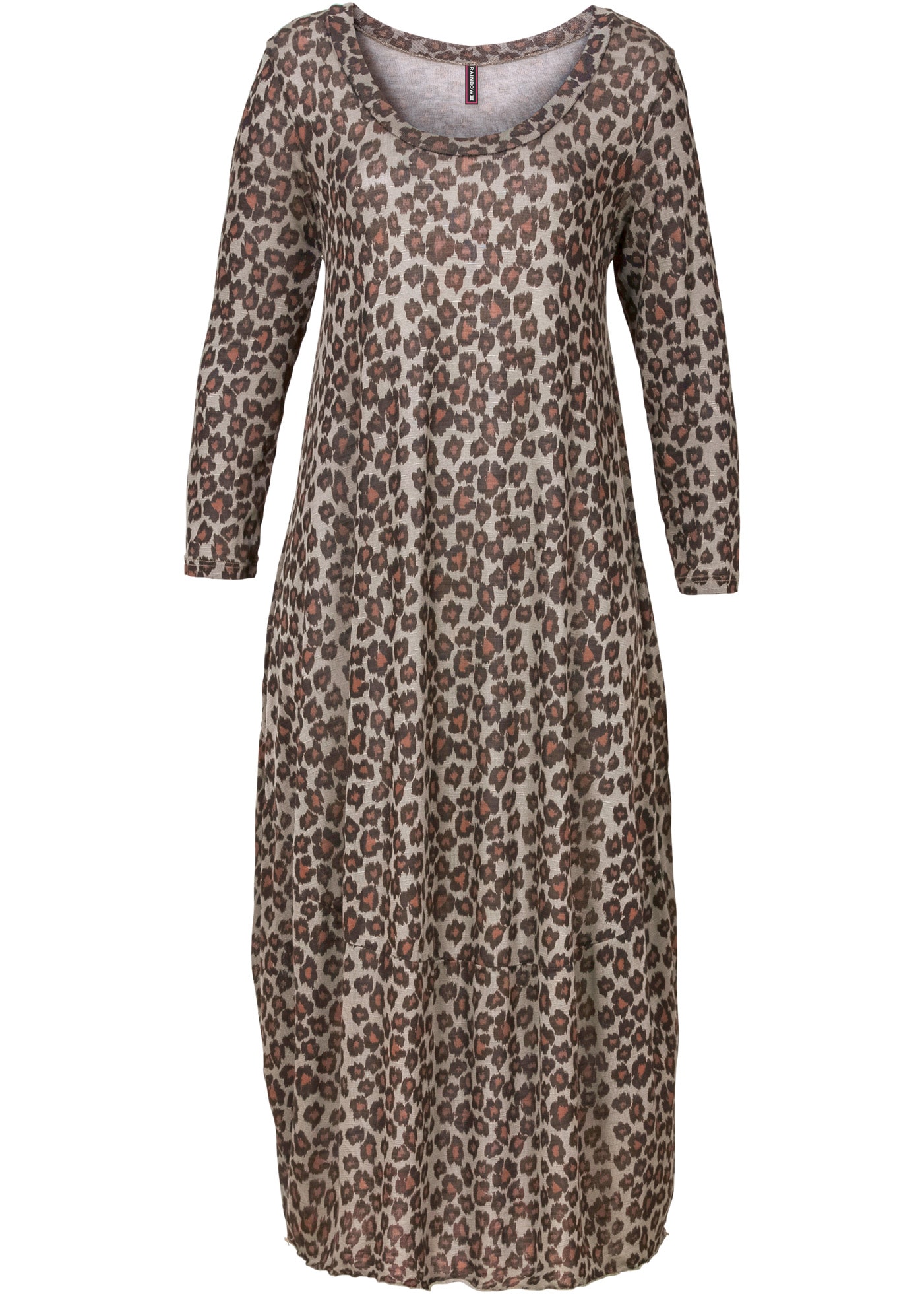 bonprix Shirtkleid für Alltag, aus Polyester und Baumwolle, mit O-Shape, in Ballonform