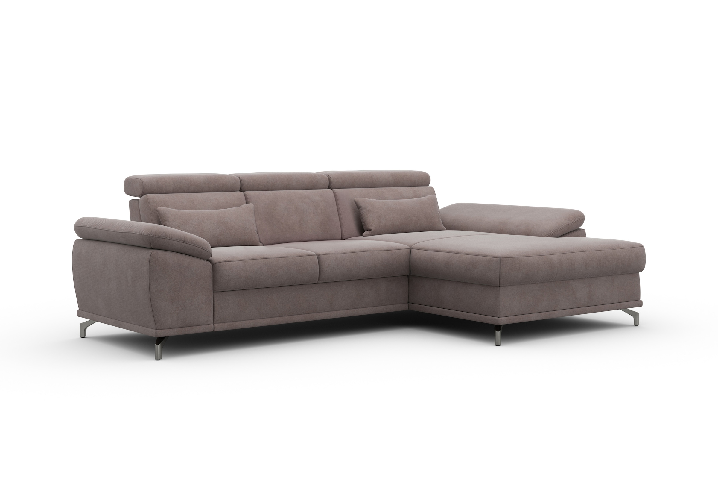 sit&more Ecksofa »Cabrio L-Form, mit Sitztiefenverstellung, Arm- und Kopfteilverstellung«, 2 Nierenkissen, Federkern, optional Bettfunktion und Stauraum