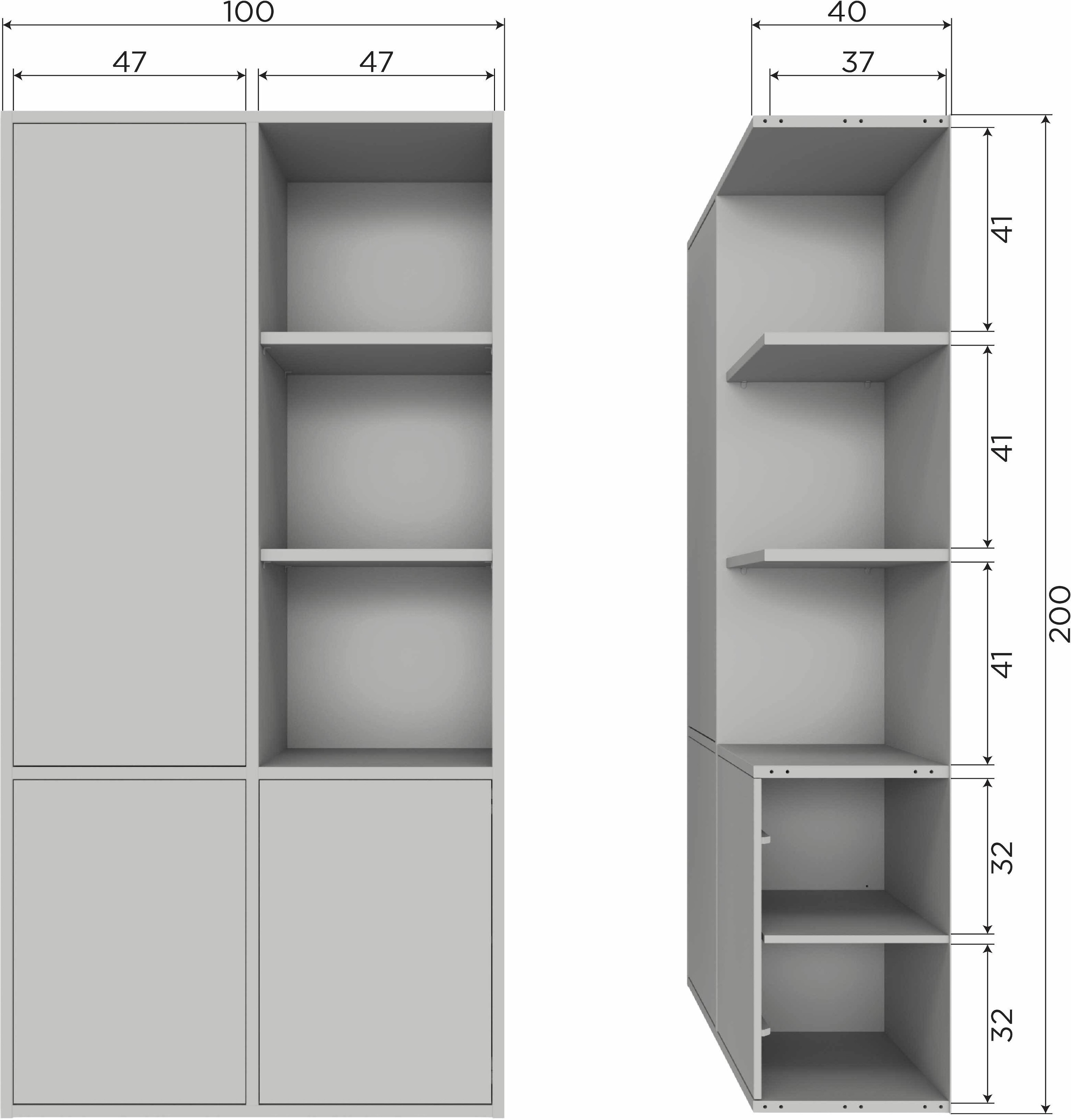 WOOOD Mehrzweckschrank »WOOOD MEREL ABLAGESCHRANK KIEFER DUST [fsc]« Merel Aufbewahrungsschrank, FSC-Kiefer, viel Stauraum, Push-to-Open