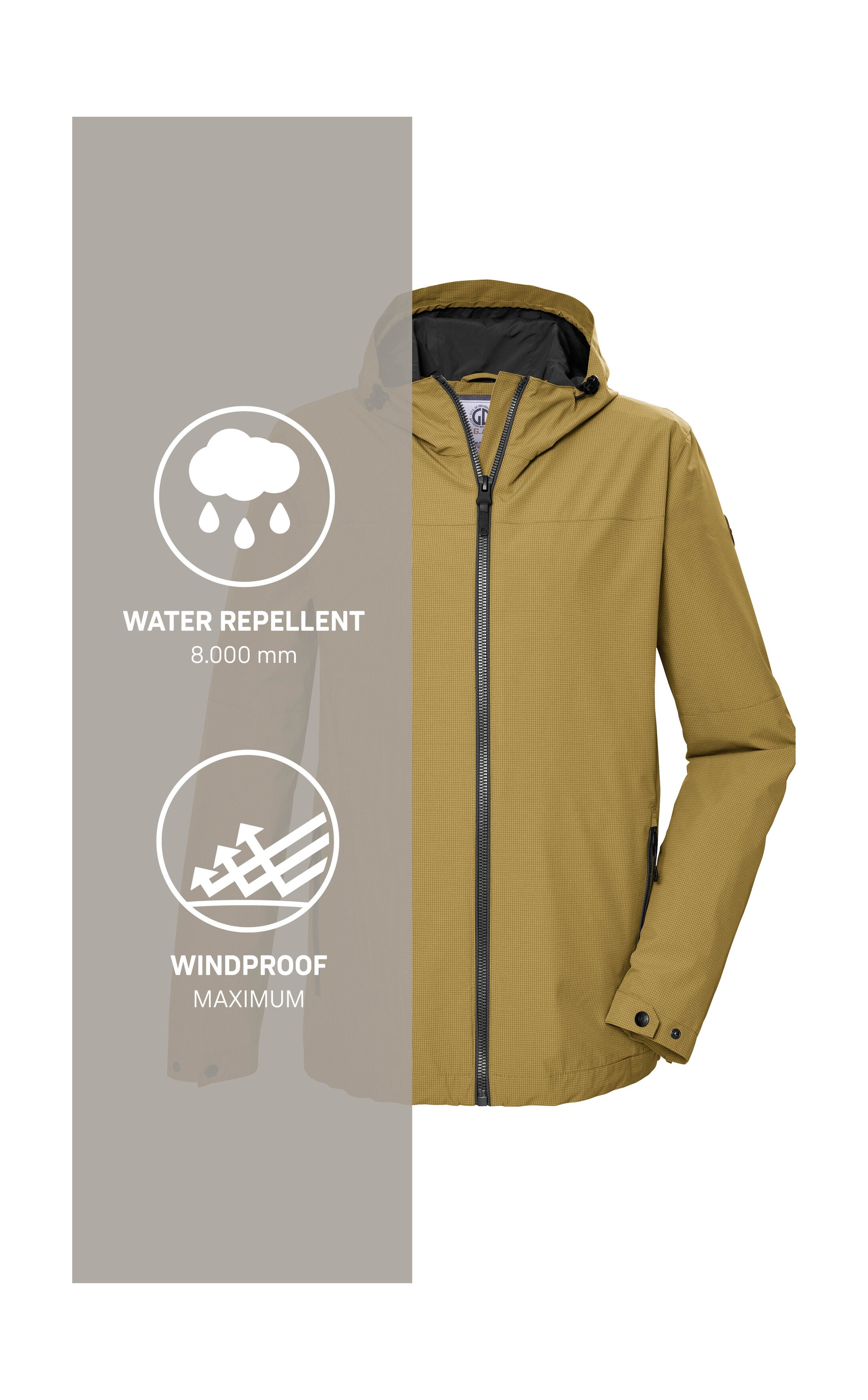 G.I.G.A. DX by killtec Funktionsjacke »GS 80 MN JCKT«, Herrenjacke wasserdicht 8.000 mm, Kapuze, verstellbar