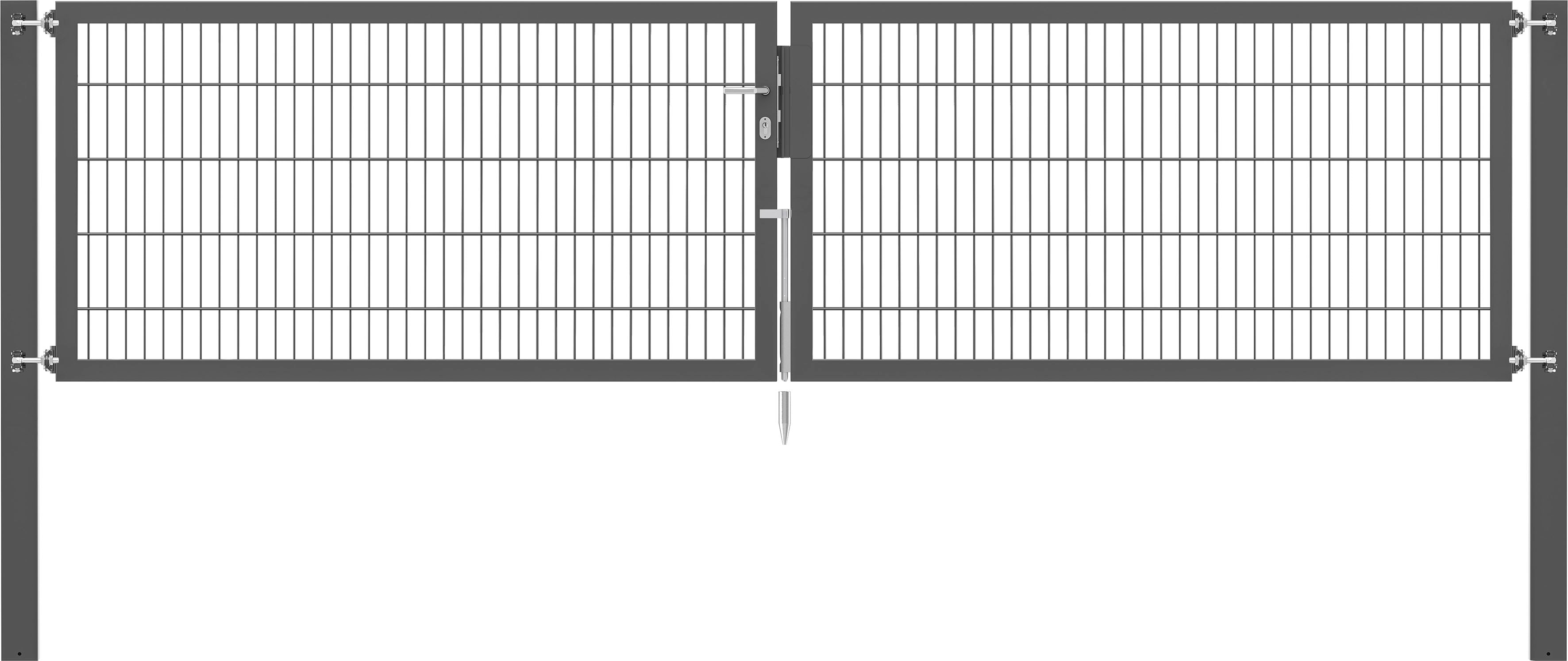 Alberts Zaundoppeltür »Flexo Plus« anthrazit in grau, Größe B/H: 400 cm x 100 cm