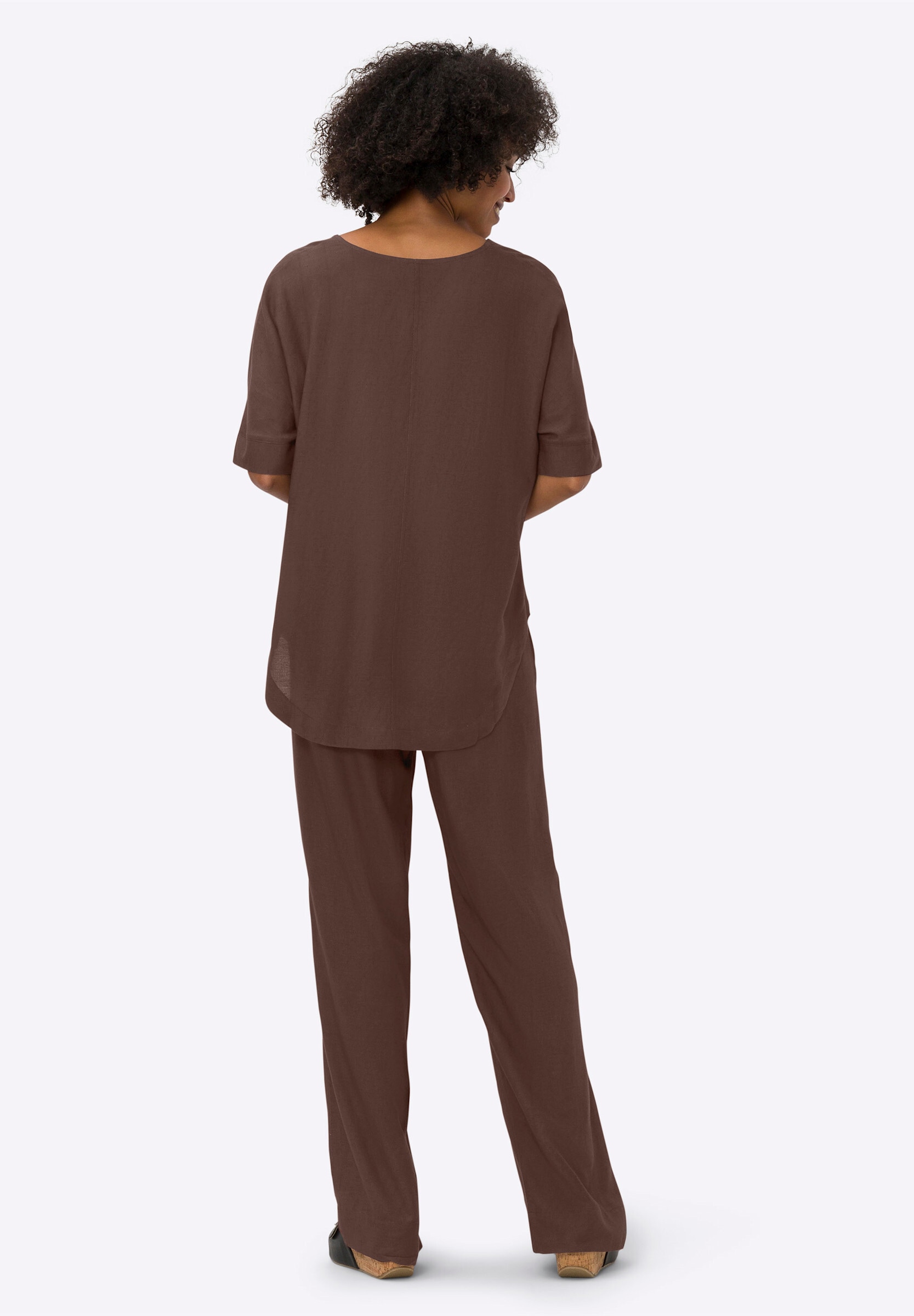 heine Business-Kostüm »Bluse + Hose Hosenanzug mit Leinen«