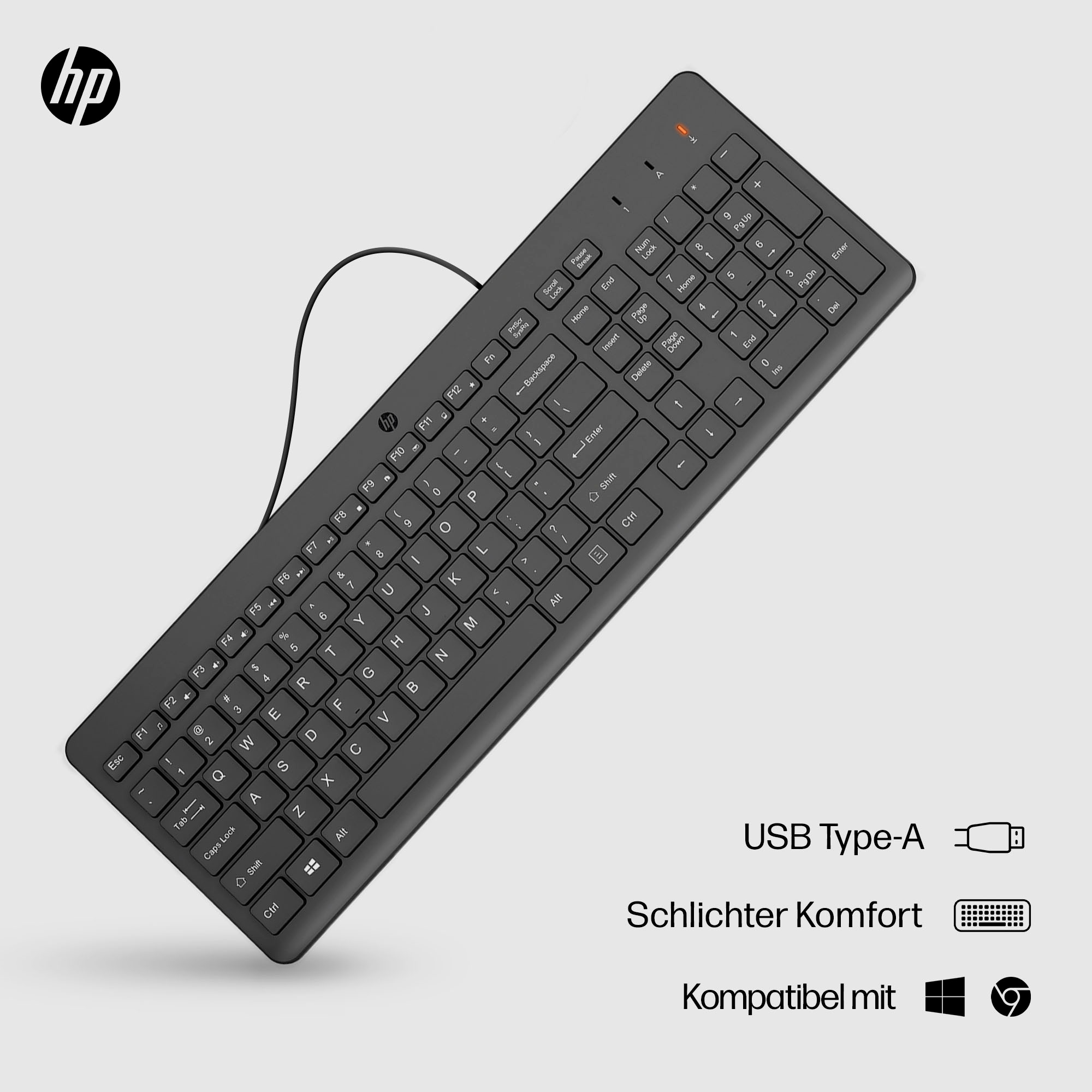 HP PC-Tastatur »150« (Fn-Tasten | Multimedia-Tasten | Ziffernblock)