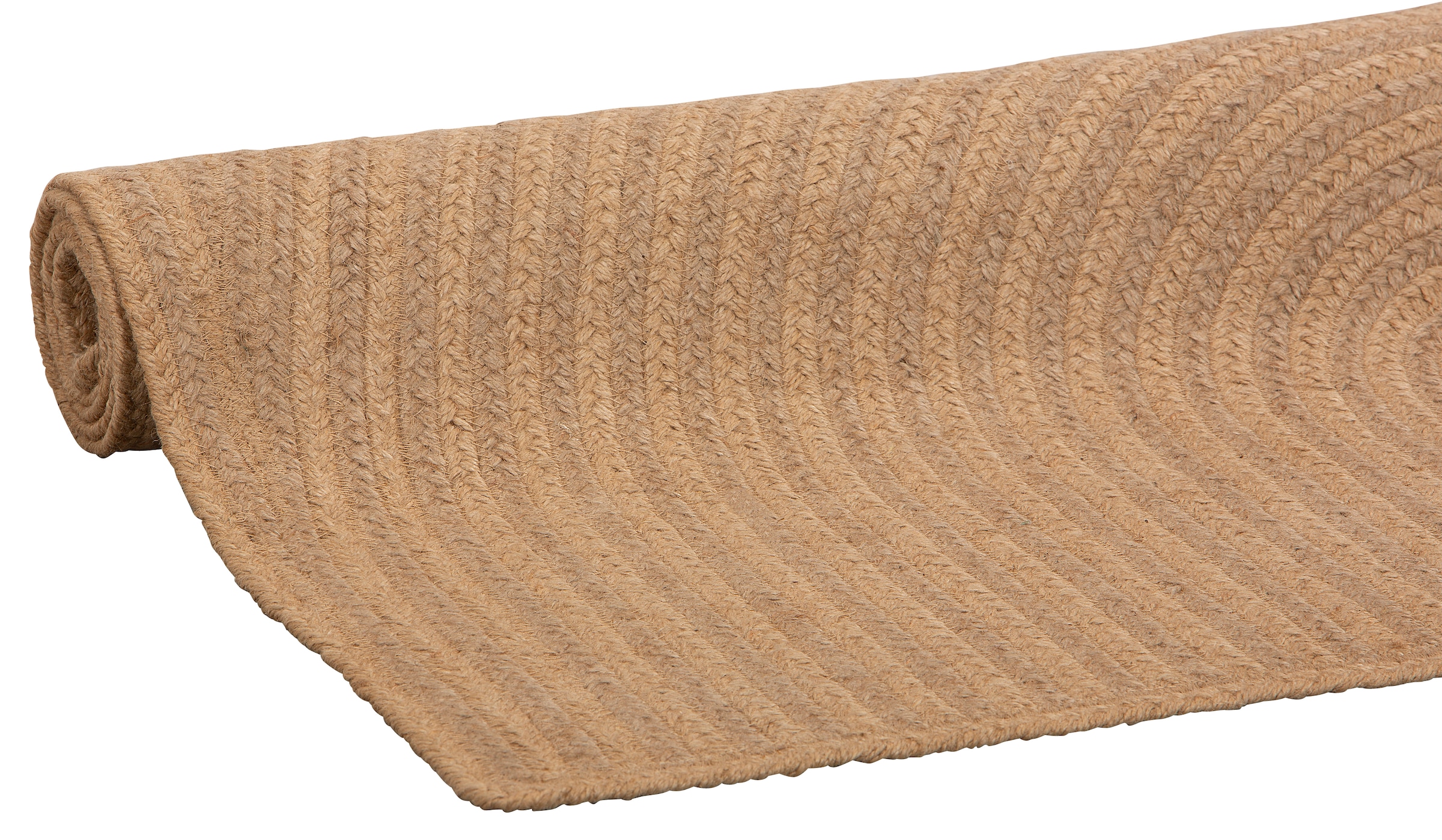 my home Teppich »Naturala, Jute-Teppich, handgefertigt«, rechteckig, 5 mm Höhe, reines Naturprodukt, Jute, Boho, Wendeteppich, Wohnzimmer, Esszimmer